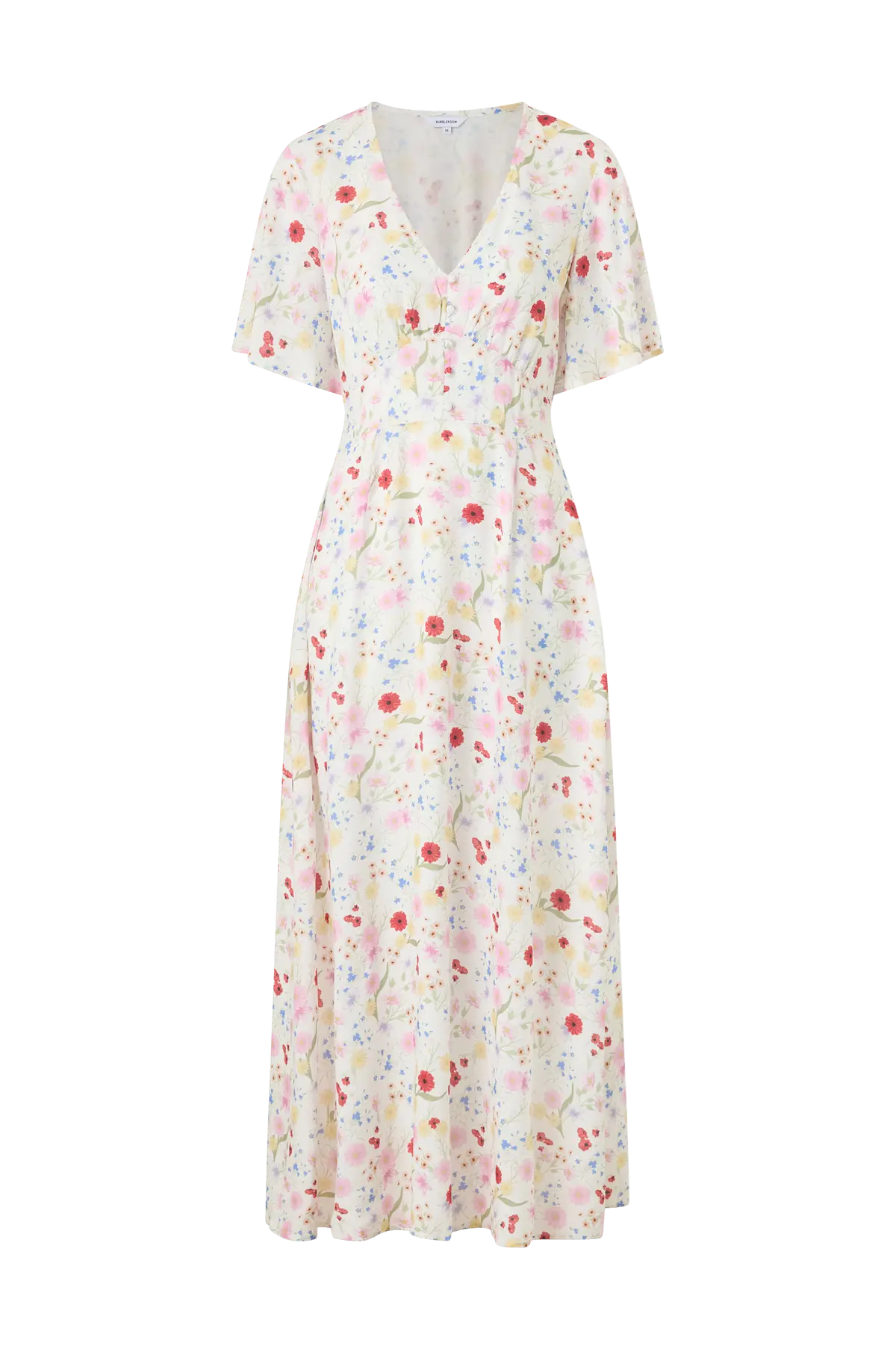 Butterfly Sleeve Viscose Maxi Dress