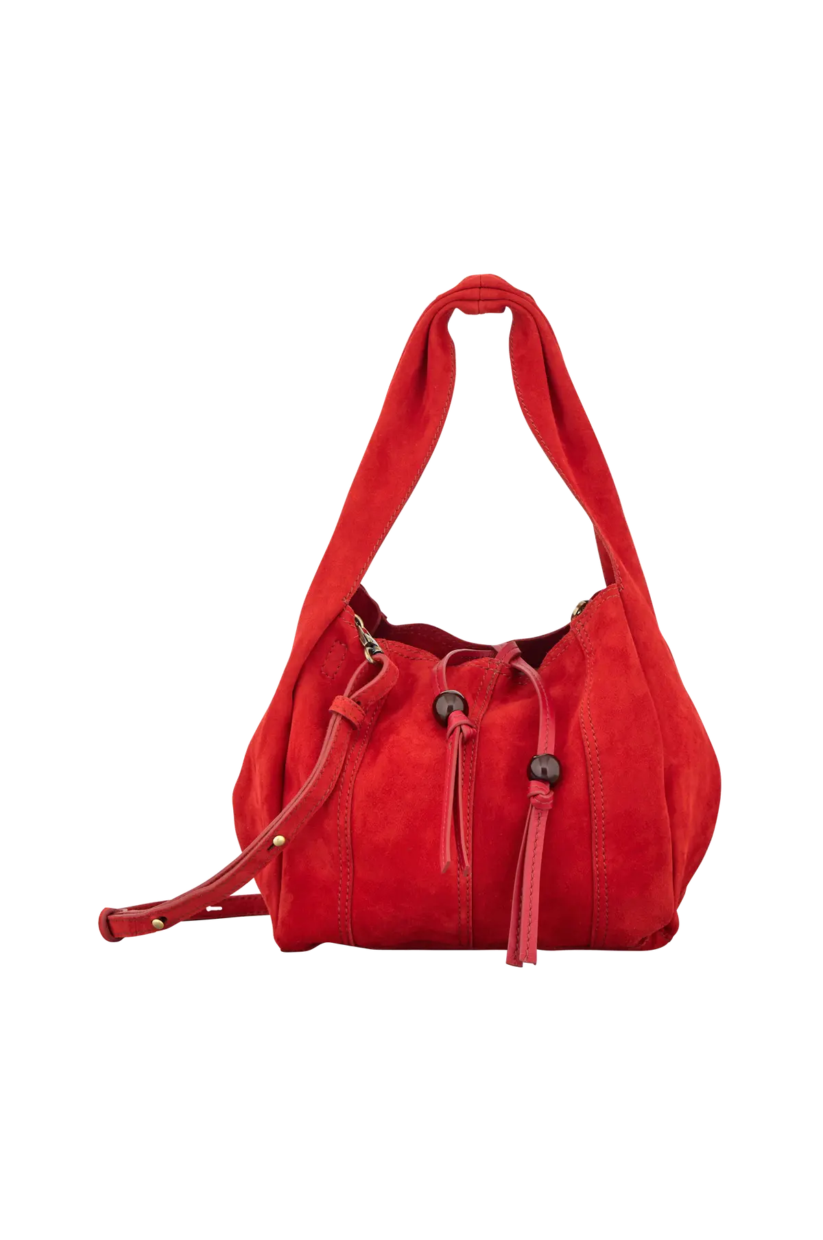 Vesken Suede Panel Harper Bag Adrenaline red