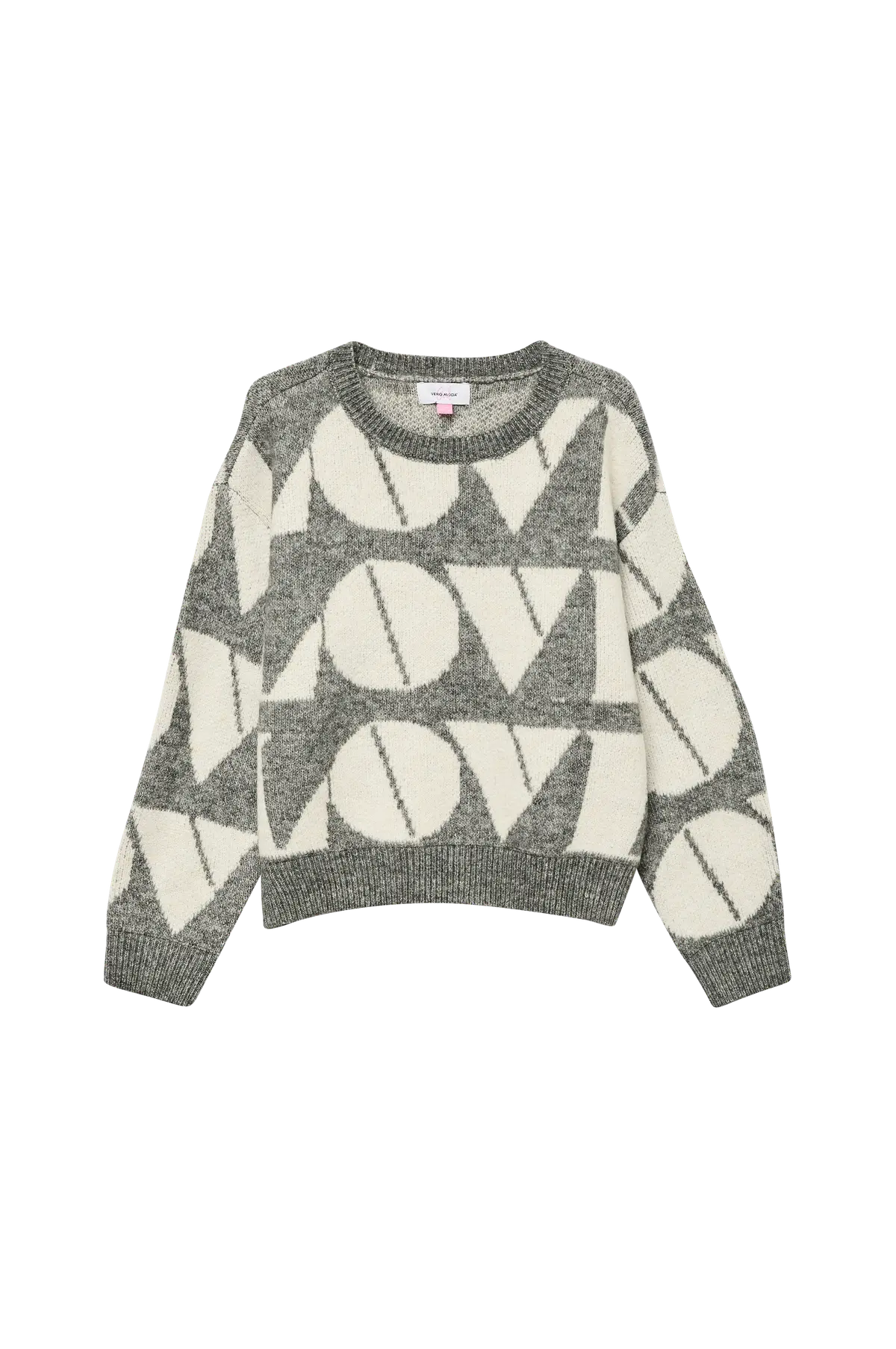 Pullover vmLove LS O-neck Medium grey melange