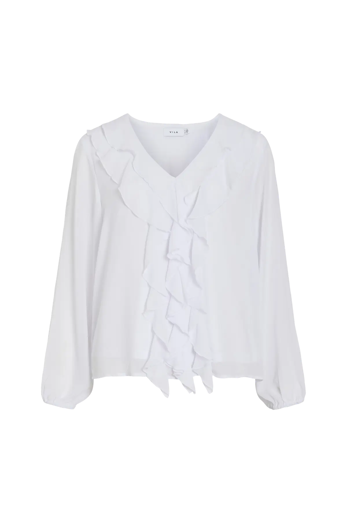 Bluse viAne V-neck Frill Snow white
