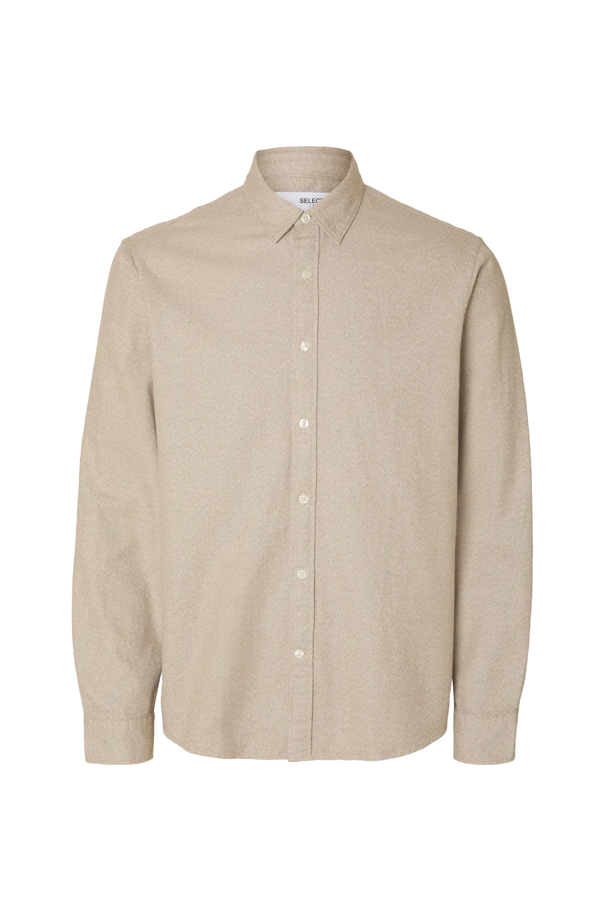 Skjorte slhRegnoah Brushed Twist Egret