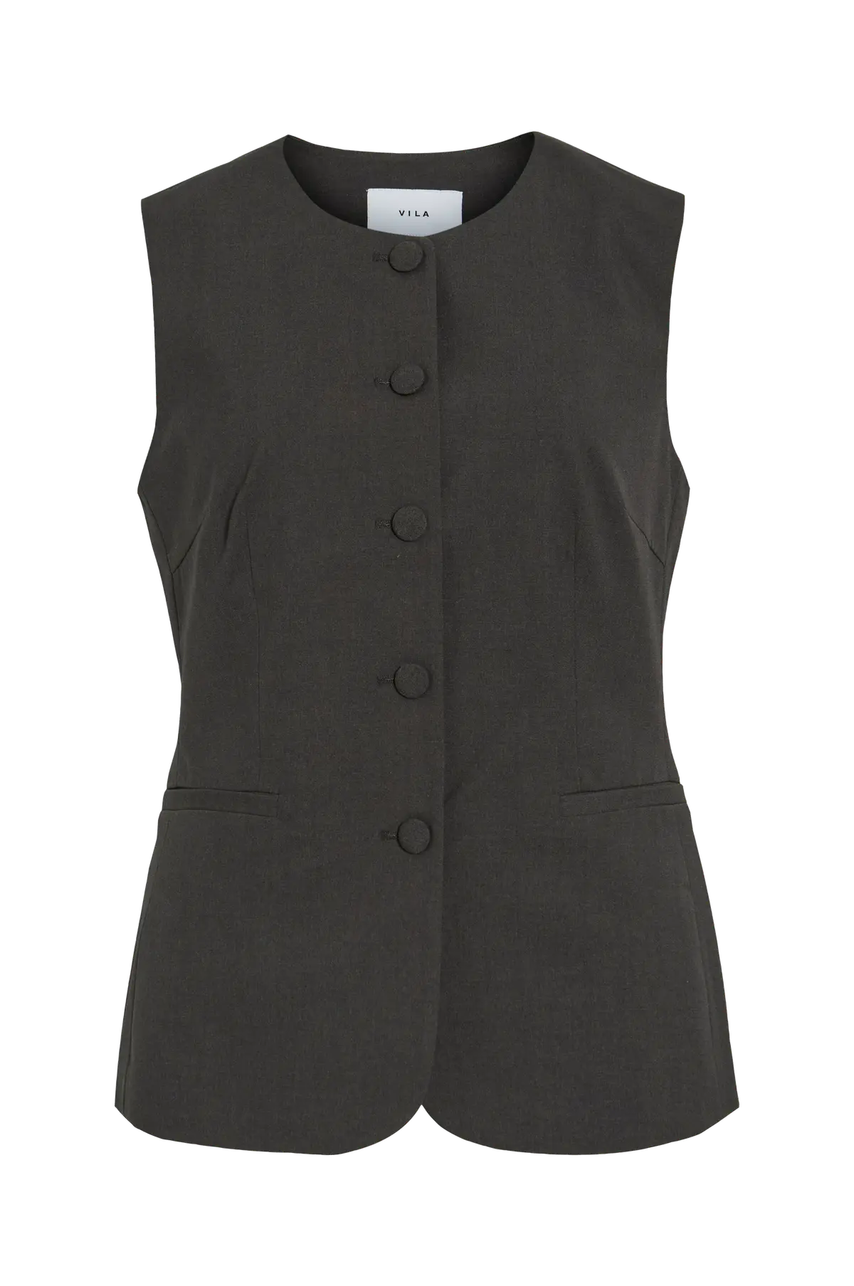 Vest viAmoi SL Dark grey melange