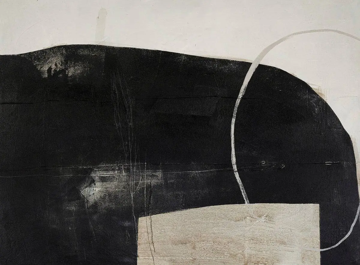 Design Maleri / Sort Of Stone / 120x90 Cm