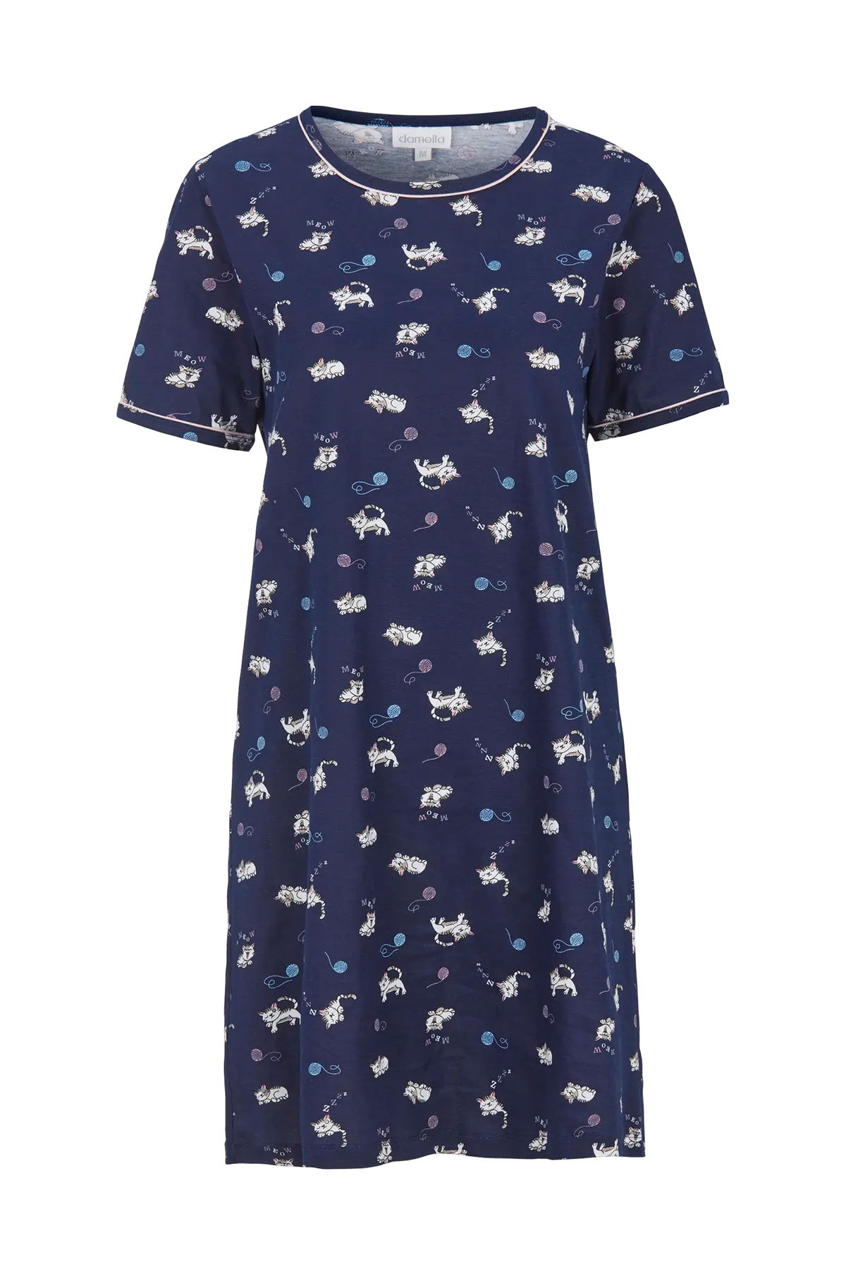 Nattkjole Short Sleeve Navy