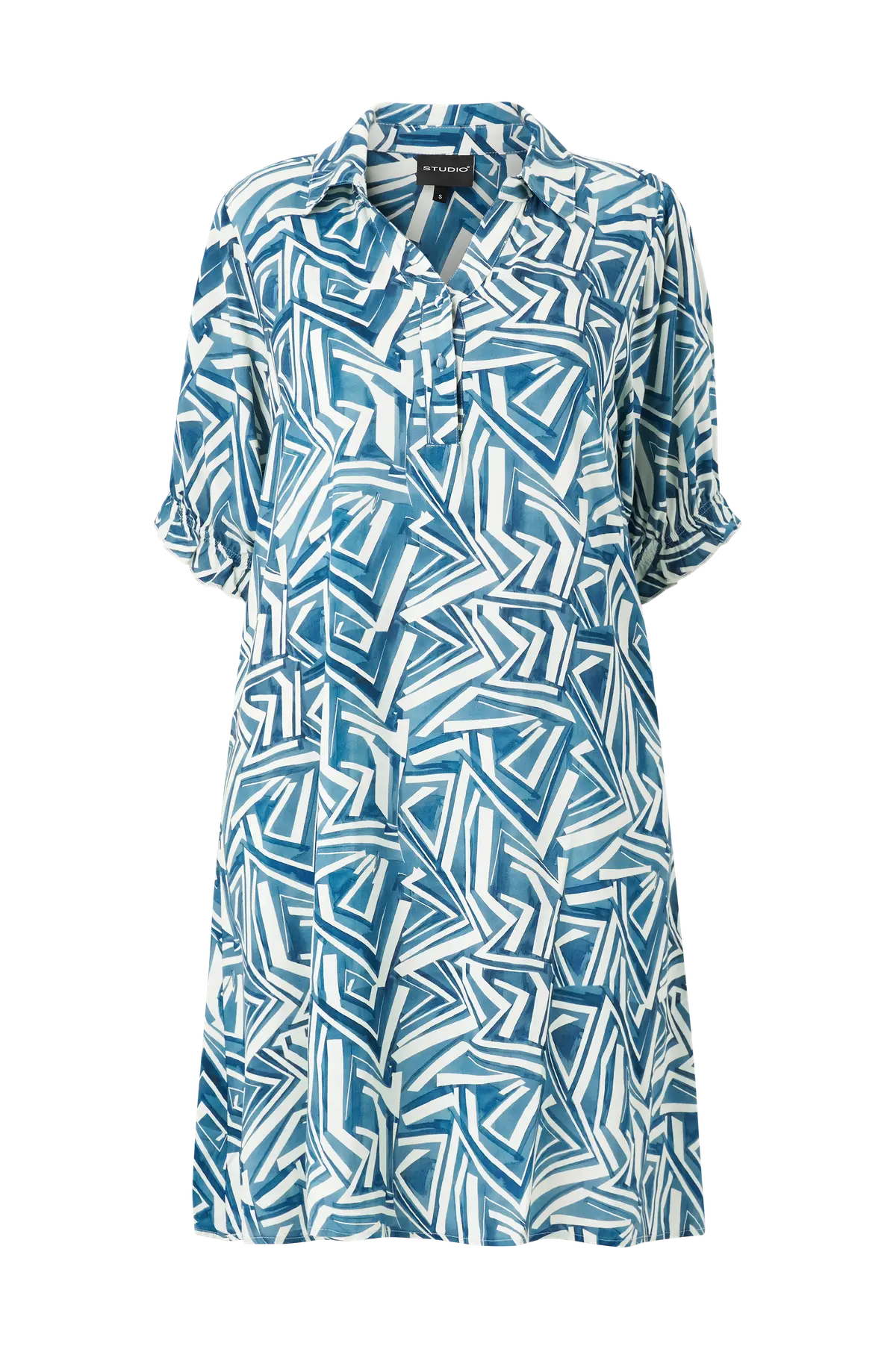 Kjole sGunda Blue Offwhite Print