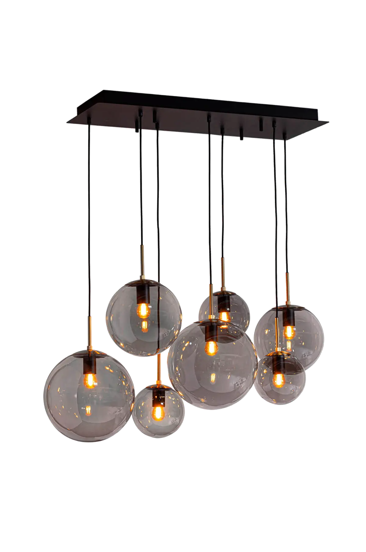 Pendellampe Laura 7 Låg H 153 cm Svart