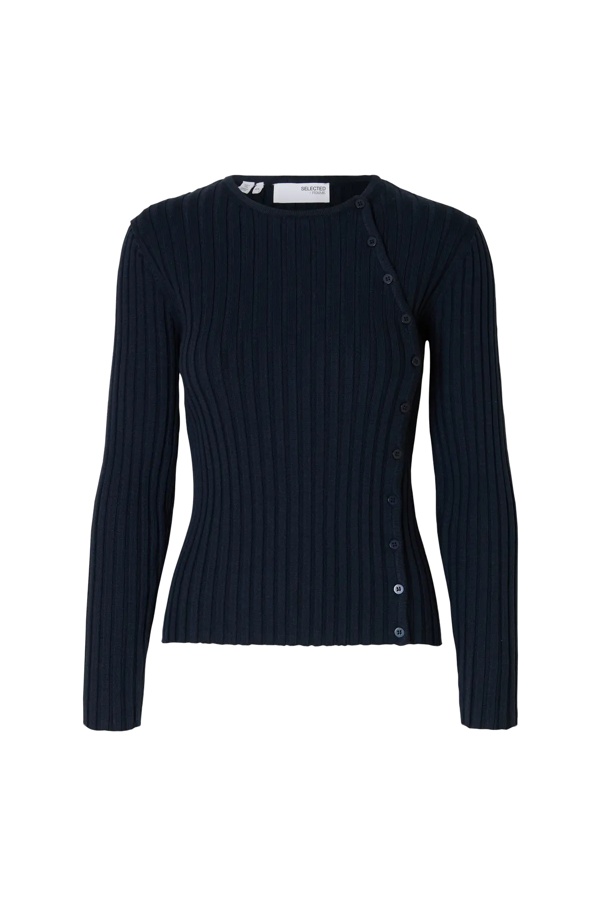 Kardigan slfHelen LS Knit Button O-neck Top Dark sapphire