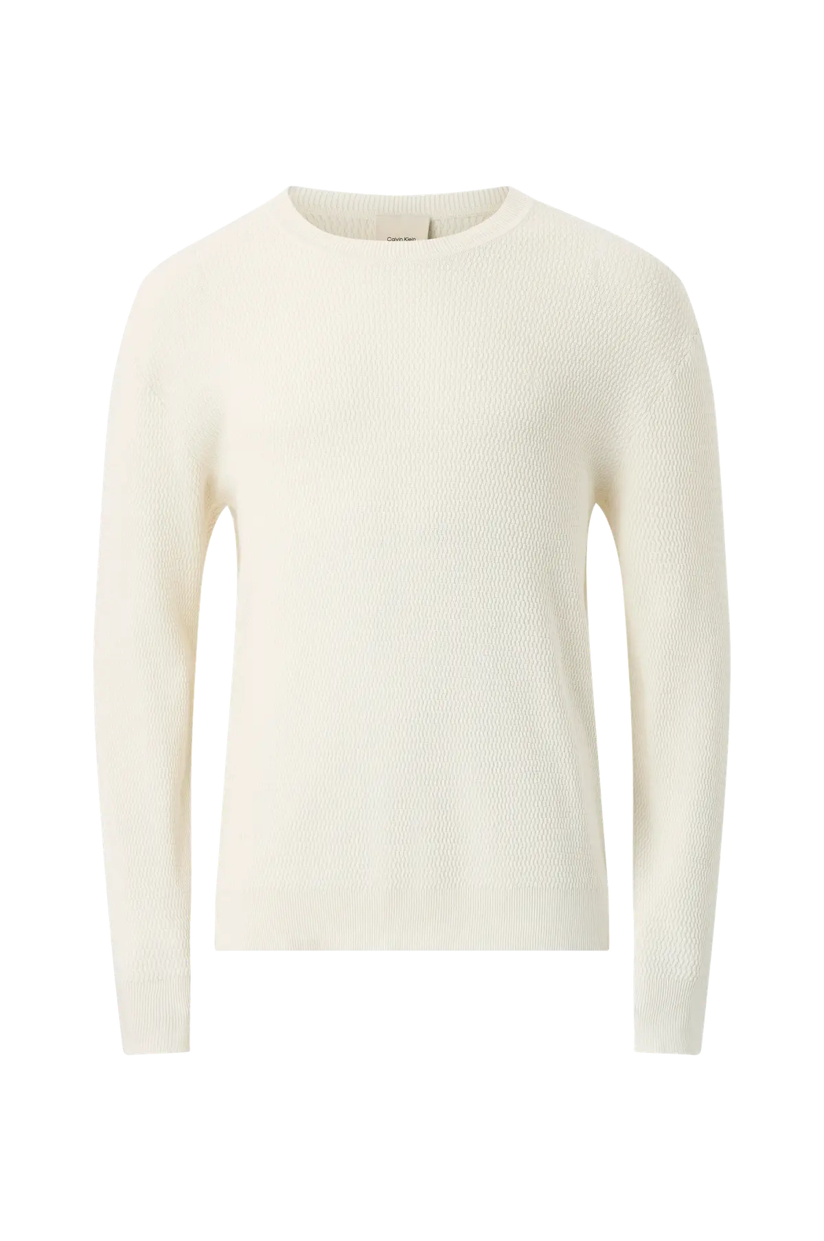 Pullover LS Texture Cttn Crewnk 1 Tofu