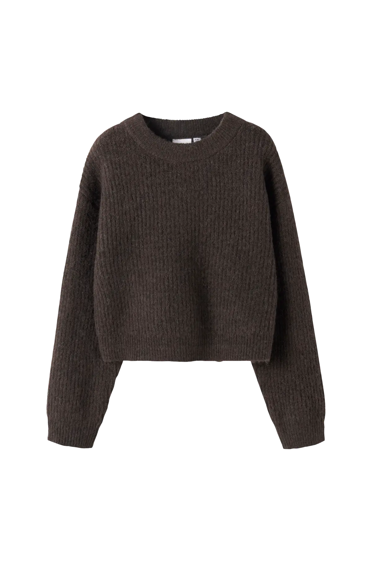 Pullover nkfHolly LS Boxy Short Knit Seal brown