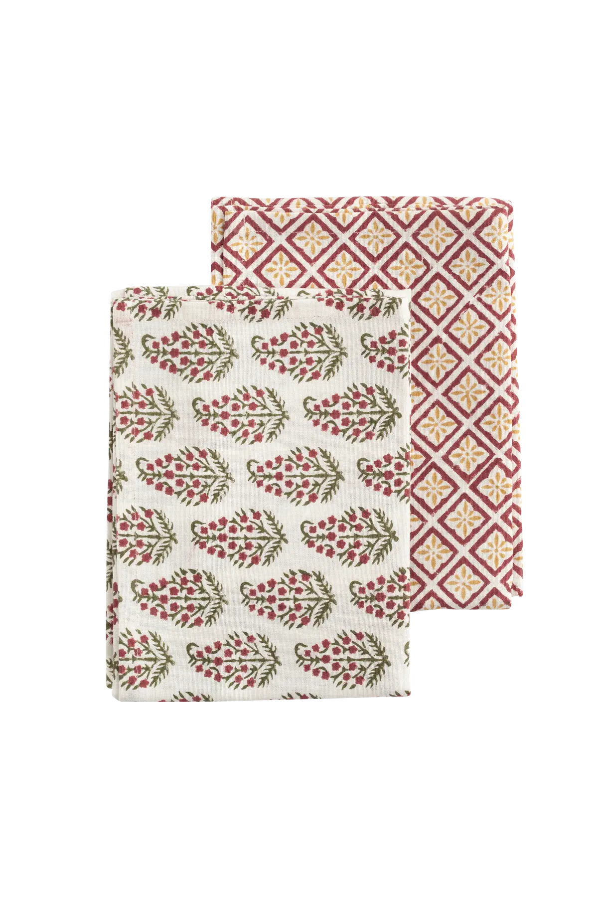 Kjøkkenhåndklær Diamond &amp; Persian Paisley 2 stk Rød og gul