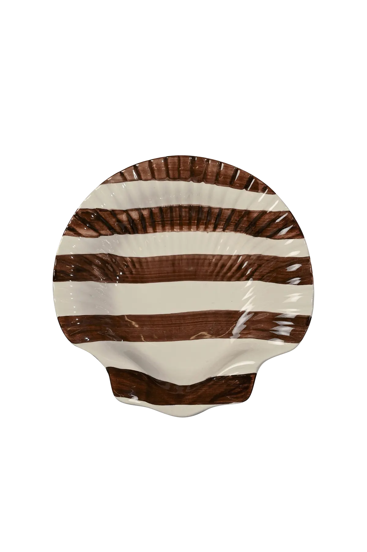 Tallerken Armona stripe Mørk brun/hvit