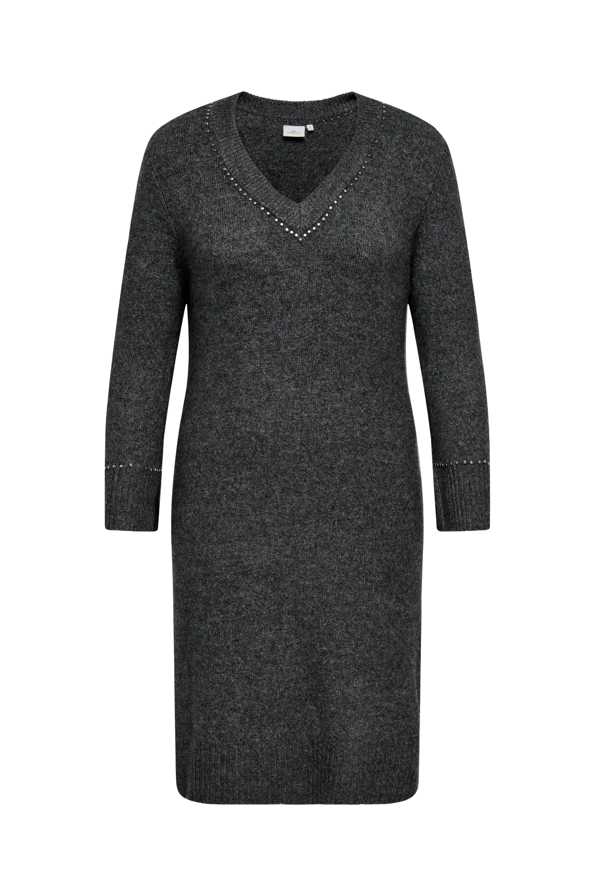 Kjole carElsie LS Studs Midi Medium grey melange