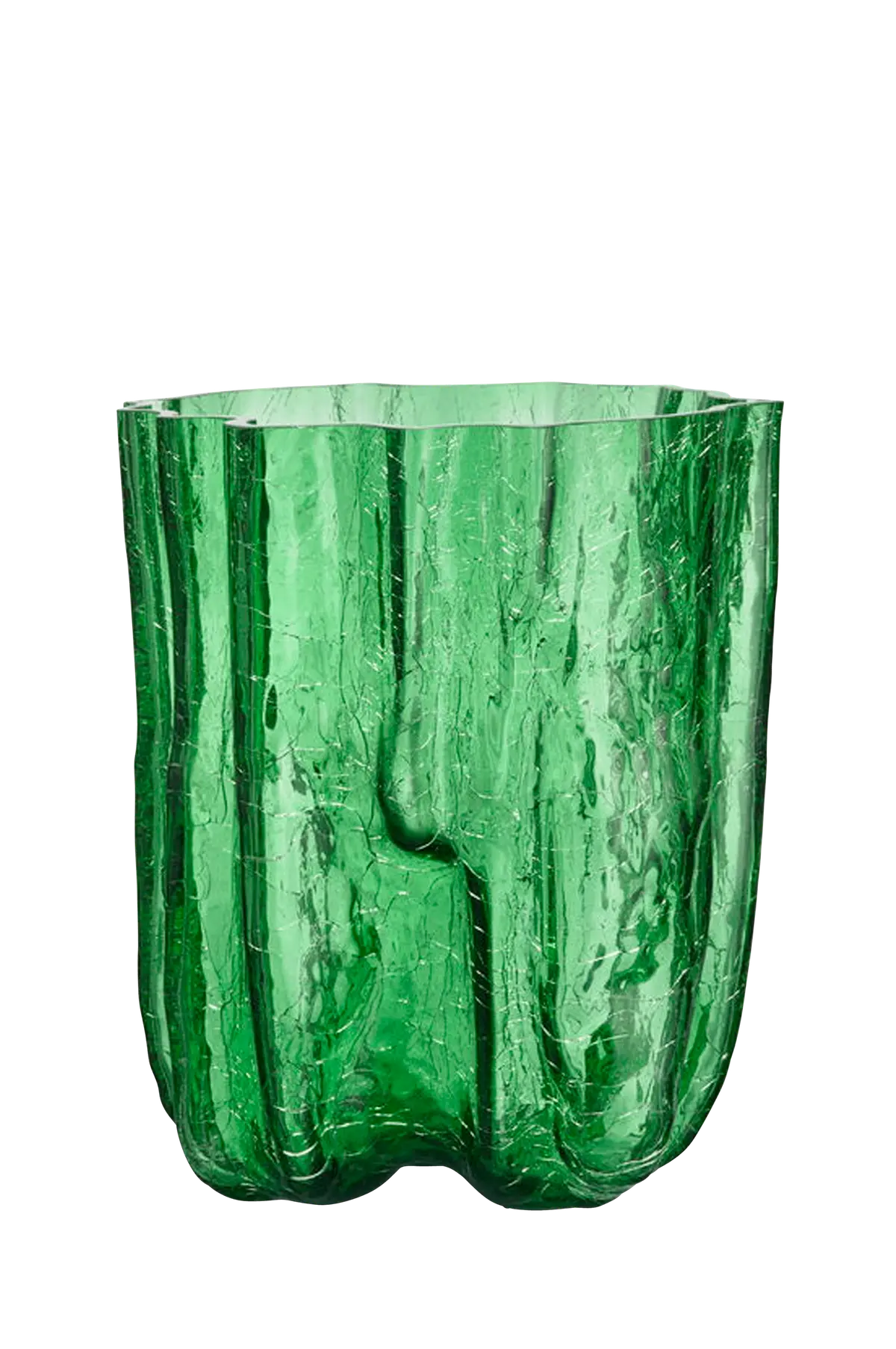 Vase Crackle H 27Cm Grønn