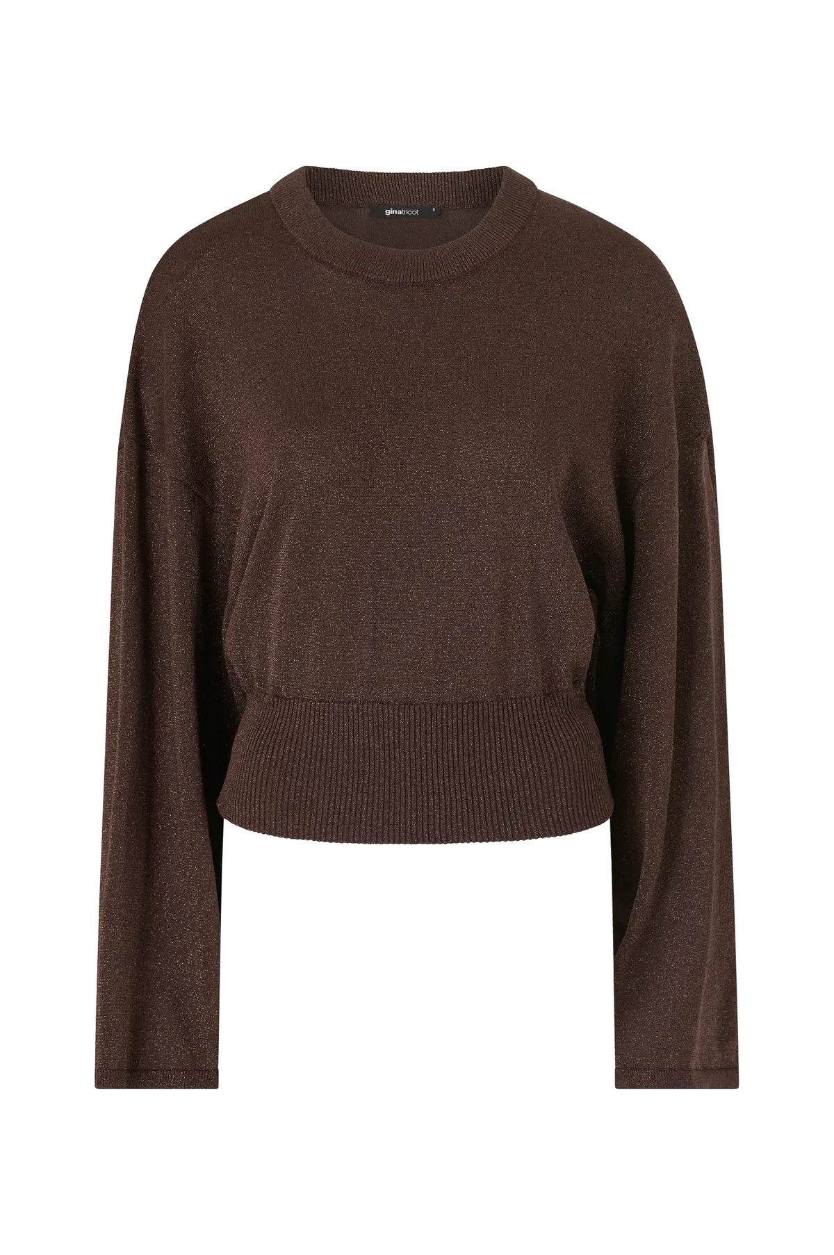 Topp Metallic Knitted Top Seal brown (7083)