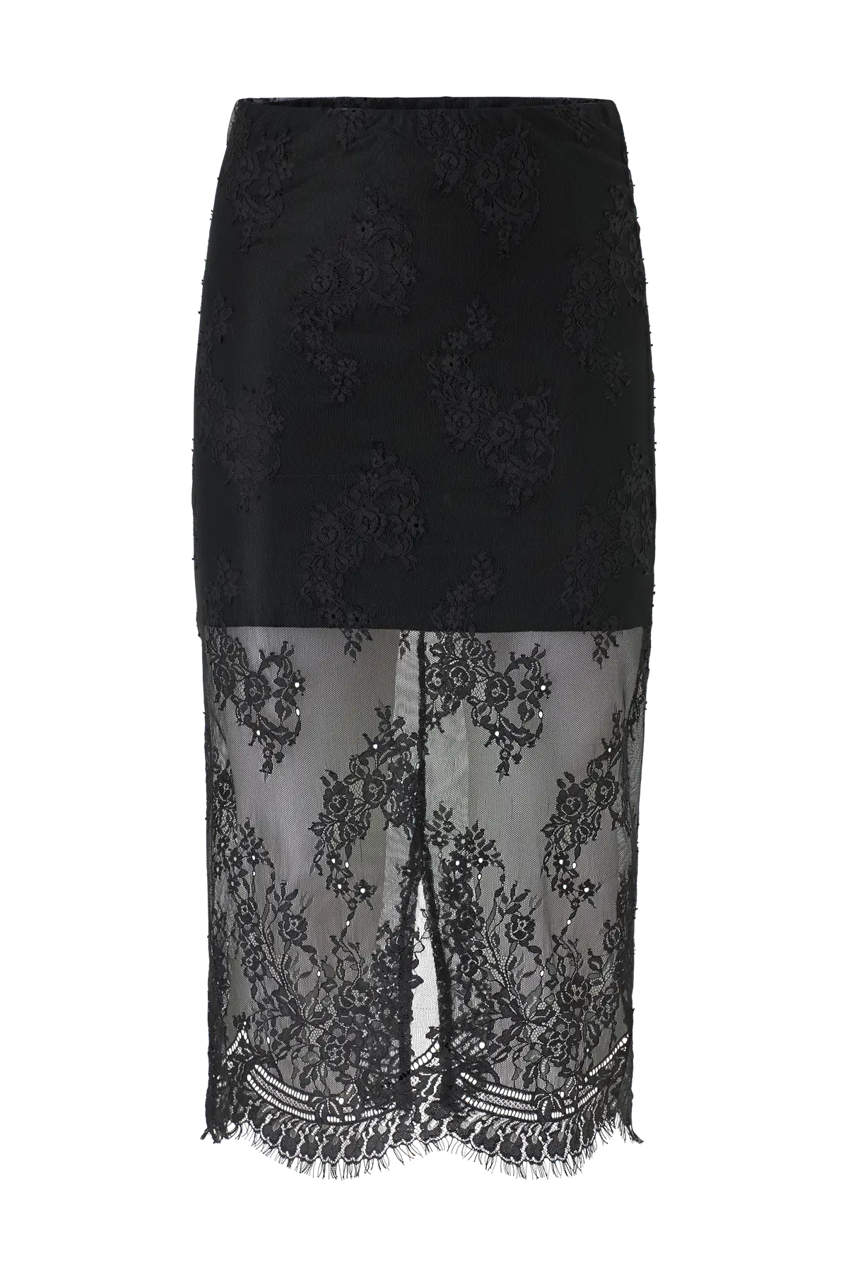 Skjørt Lace Midi Skirt Black (9000)