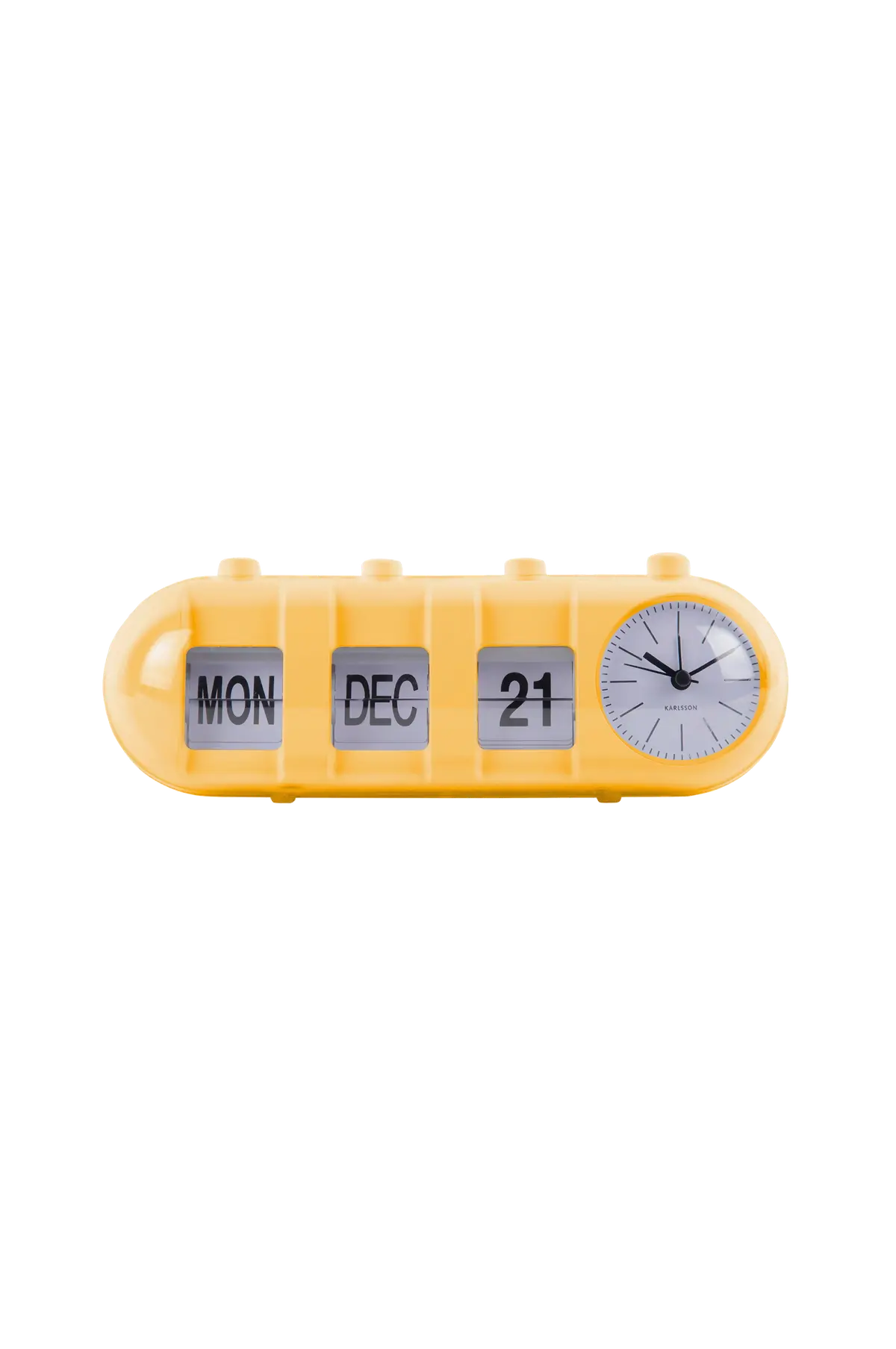 Alarmklokke Retro Tube Calendar Flip Lys gul