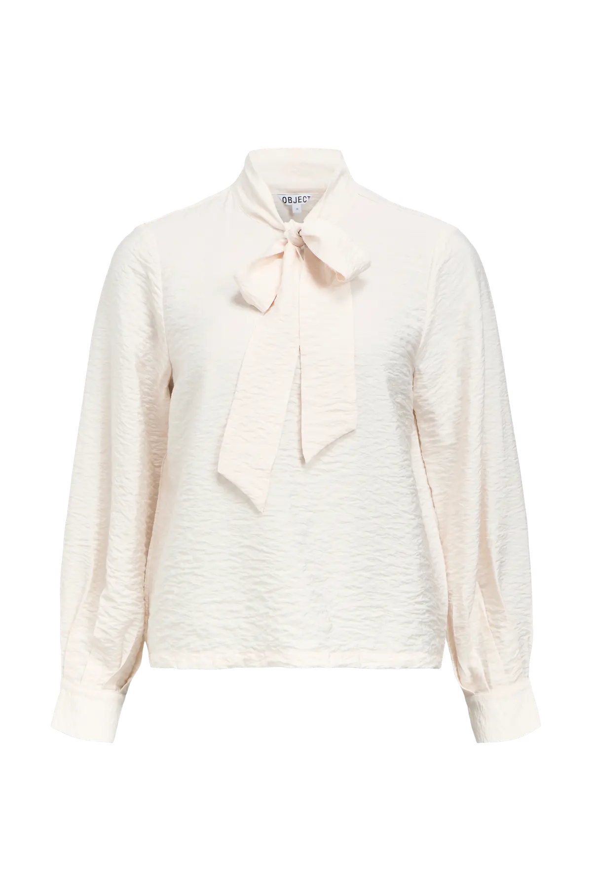 Bluse objJacira L/S RE Bow White sand