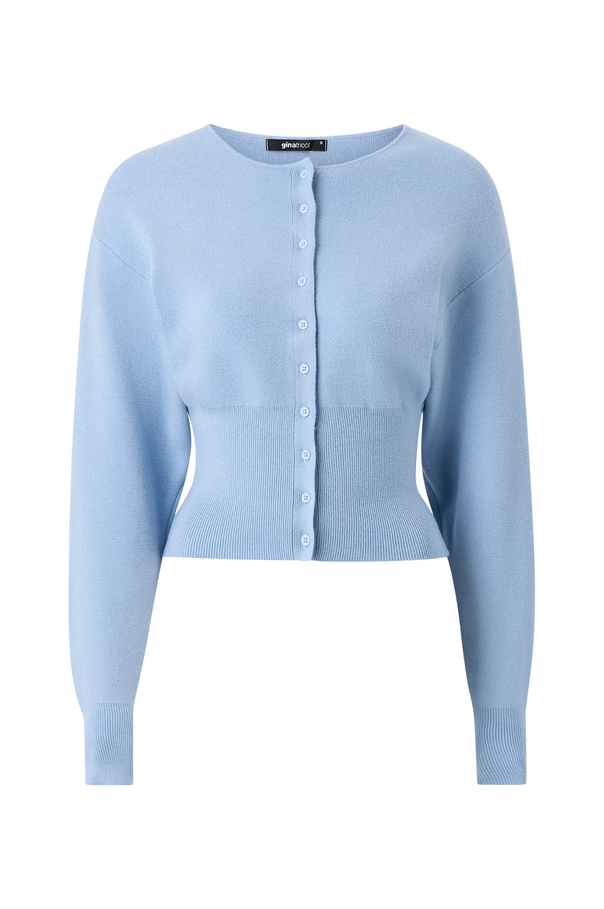 Kardigan Shaped Knitted Cashmere blue (5091)