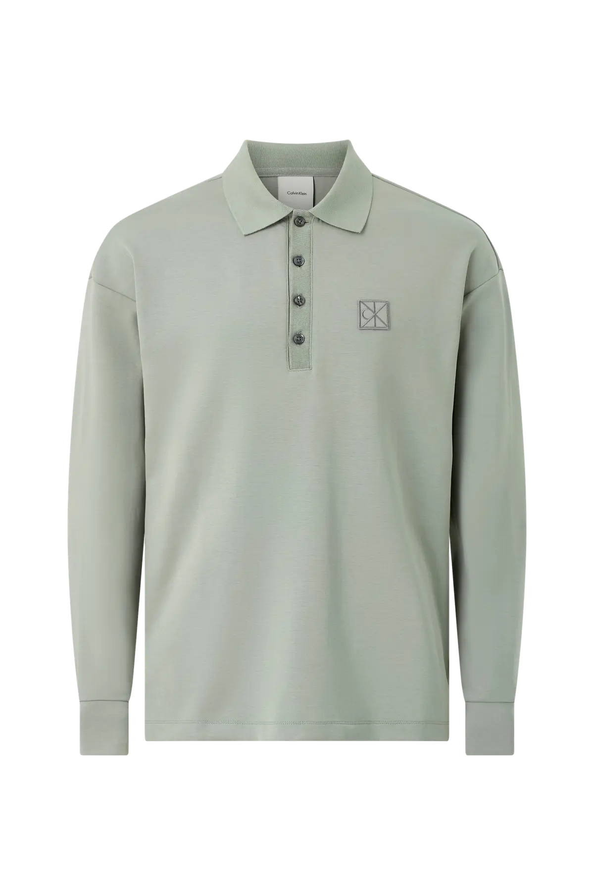 Collegegenser LS Double Face Rib Polo Forest fog