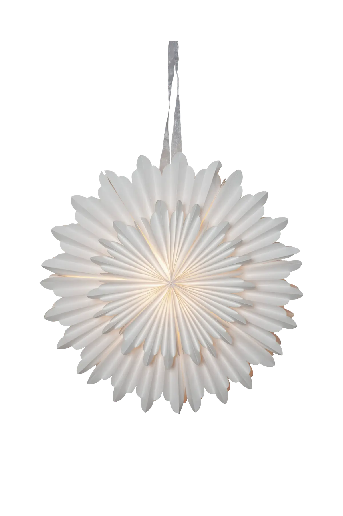 Papirstjerne krystall 50cm Hvit