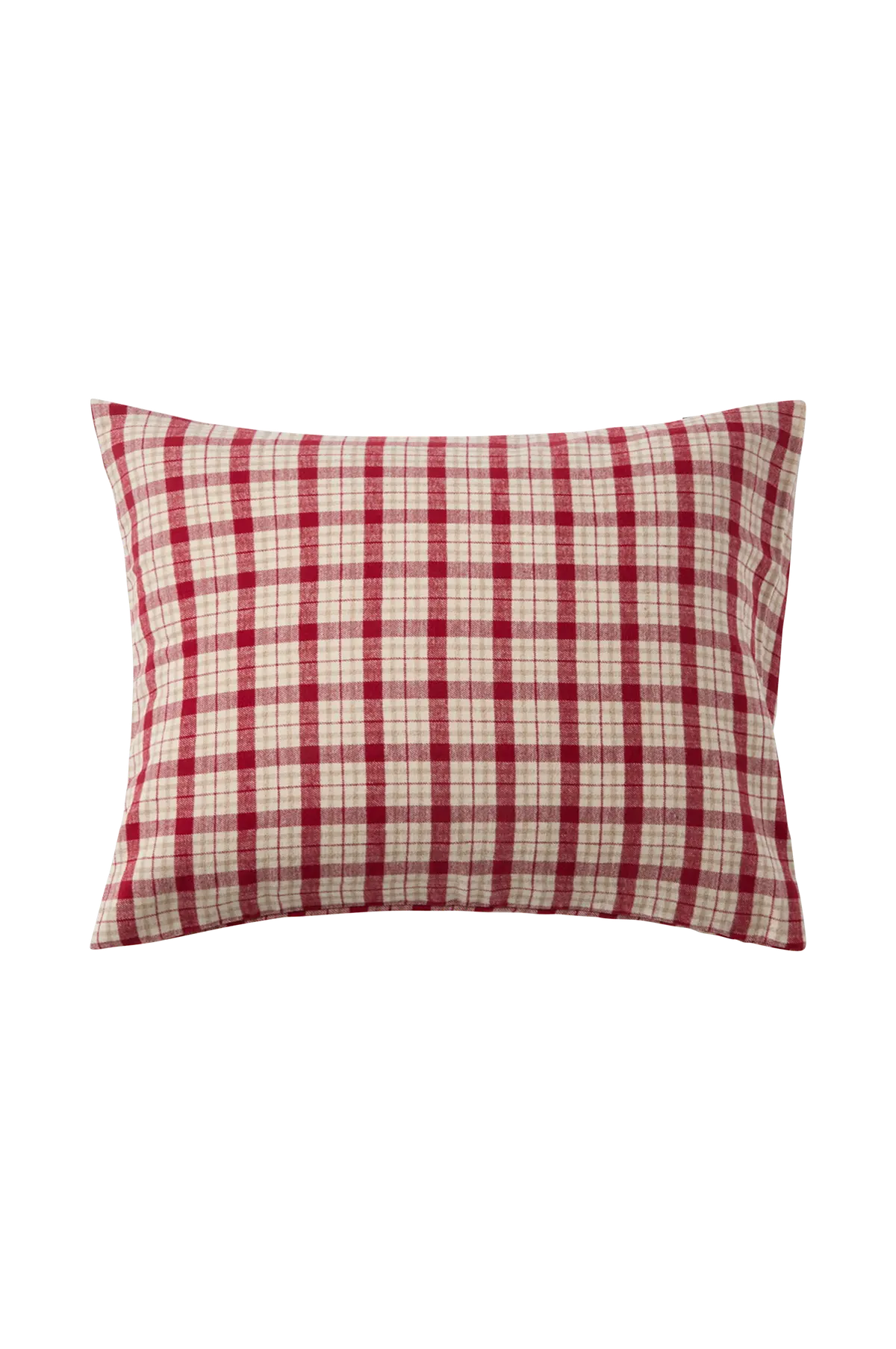 Putetrekk rutete bomullsflanell Red/Beige