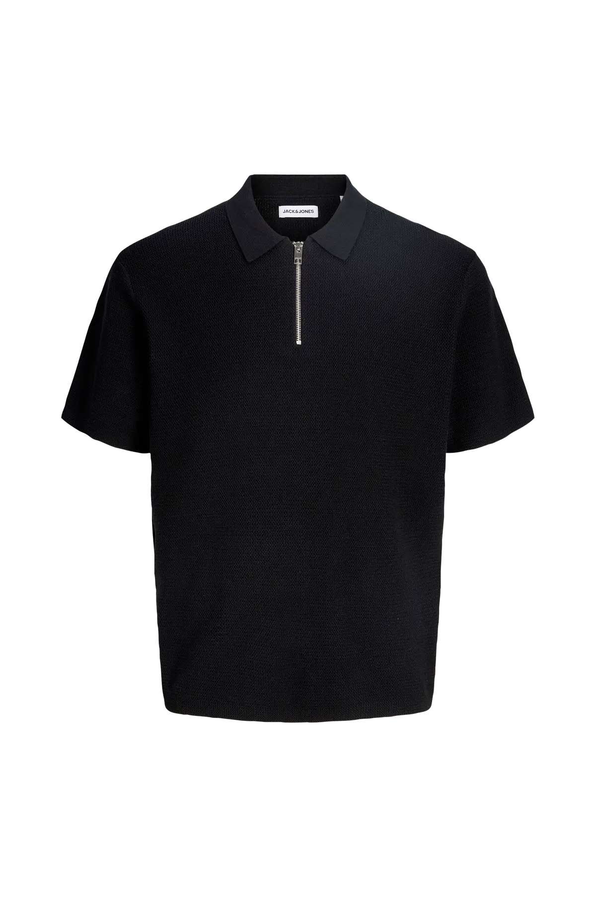 Pologenser Jjmax Knit Zip Polo SS Jnr Black