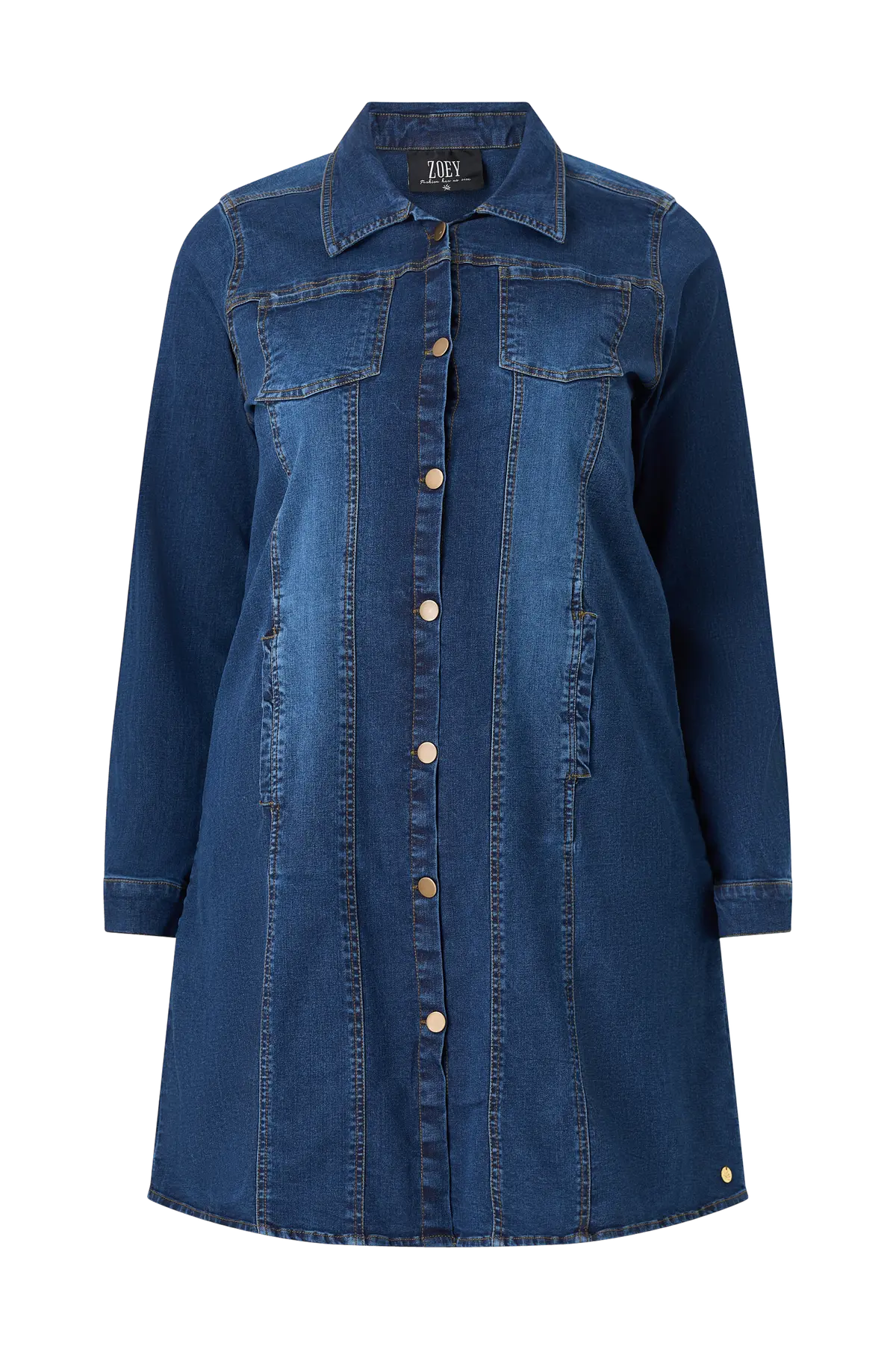 Skjortekjole Fia Long 481 denim blue
