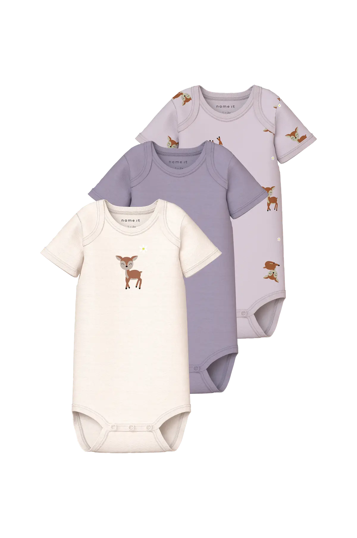 Bodyer nbfBody SS Lilac Marble Deer 3-pakning Lilac marble