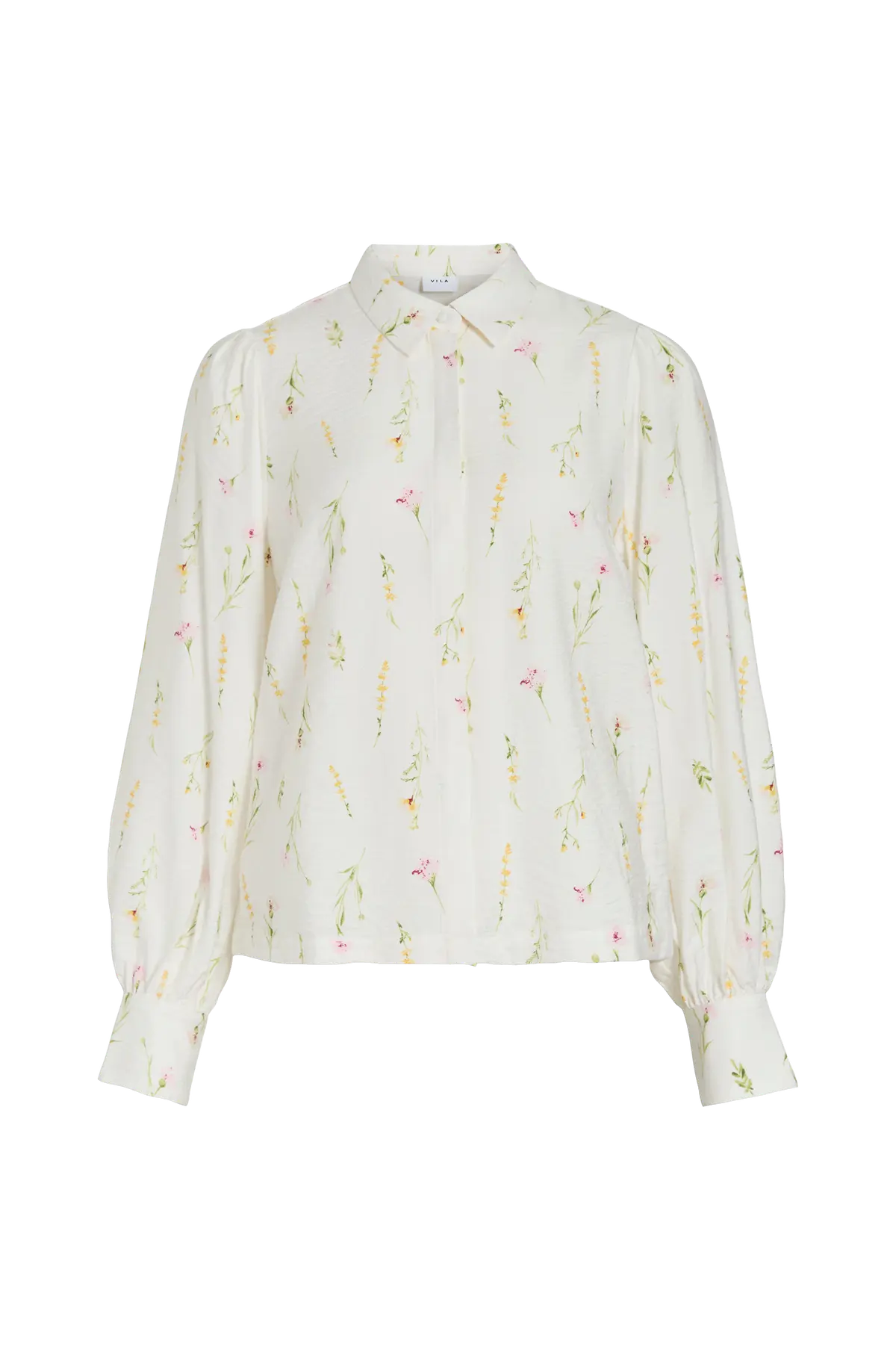 Skjorte viGiti Lore L/S Snow white