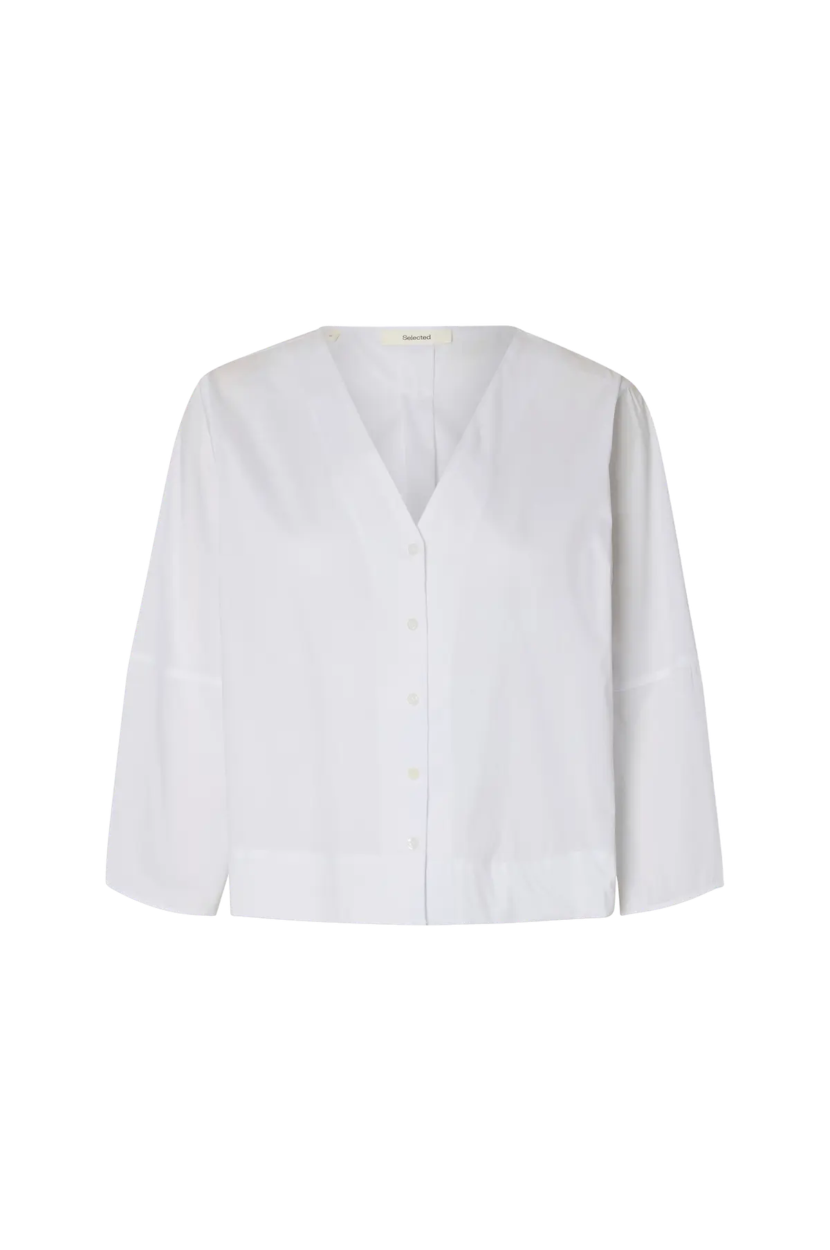 Skjorte slfBea 3/4 V Neck Shirt Bright white