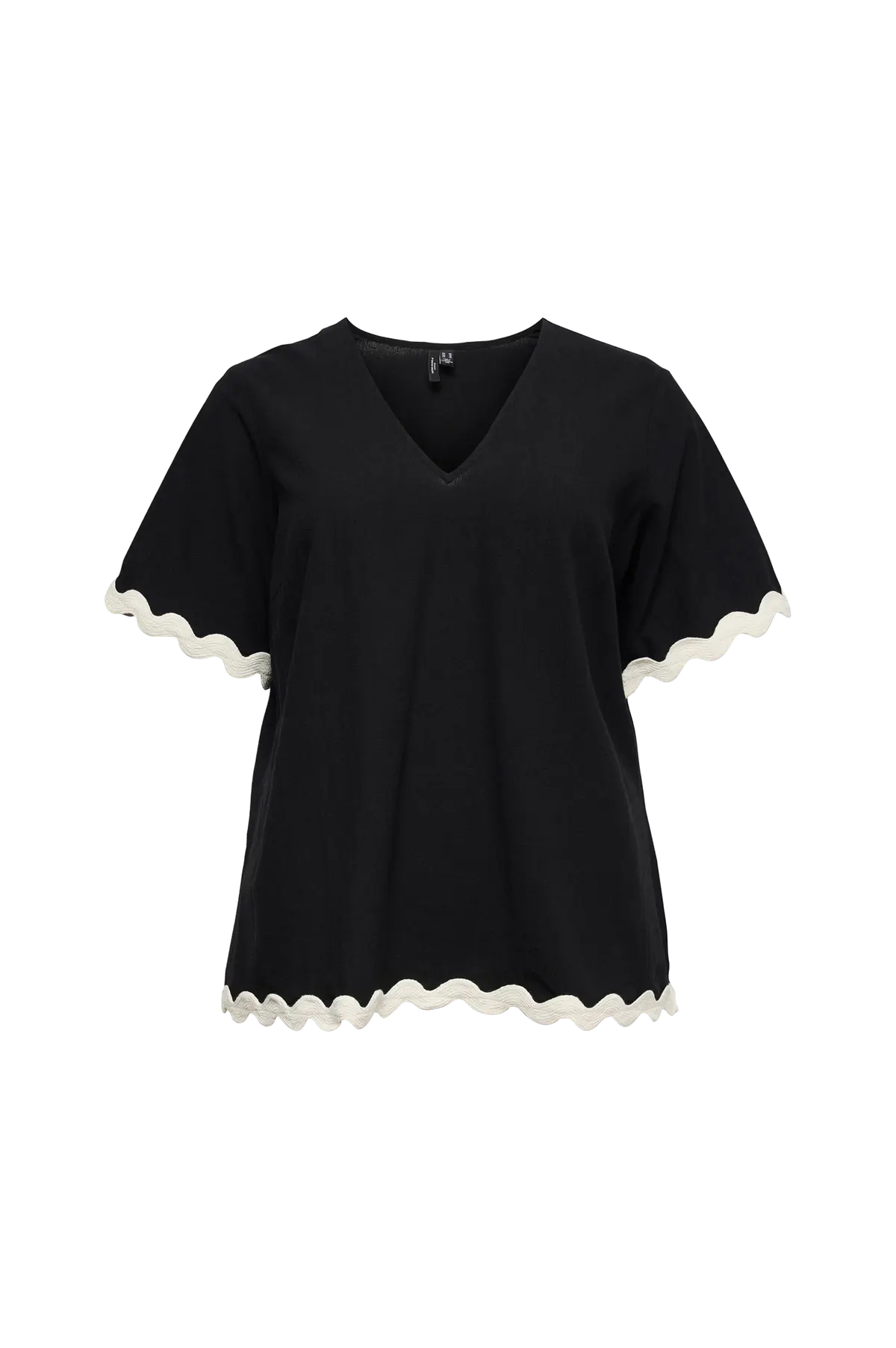 Bluse vmcJenna S/S V-neck Top Wvn Btq GA Black