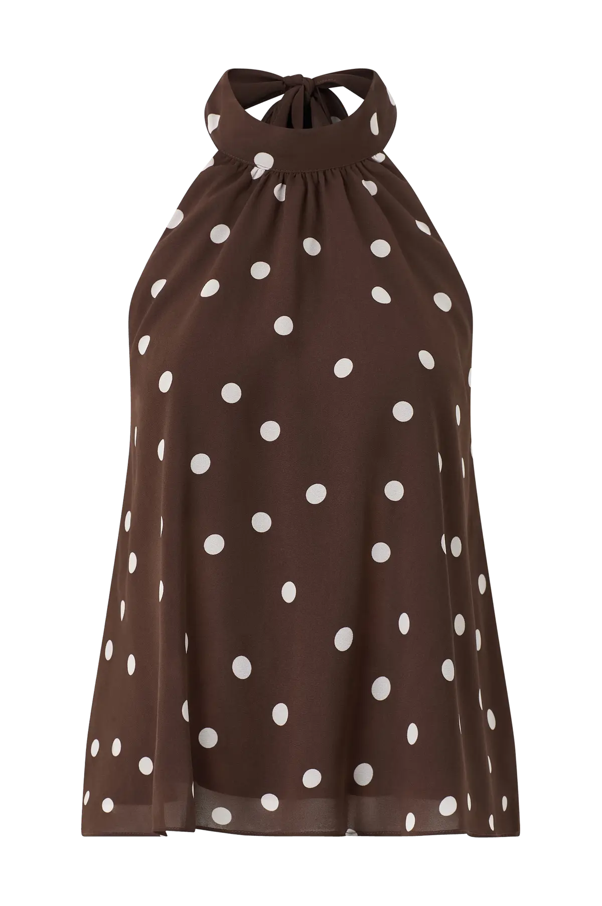 Topp Halterneck Light brown dot