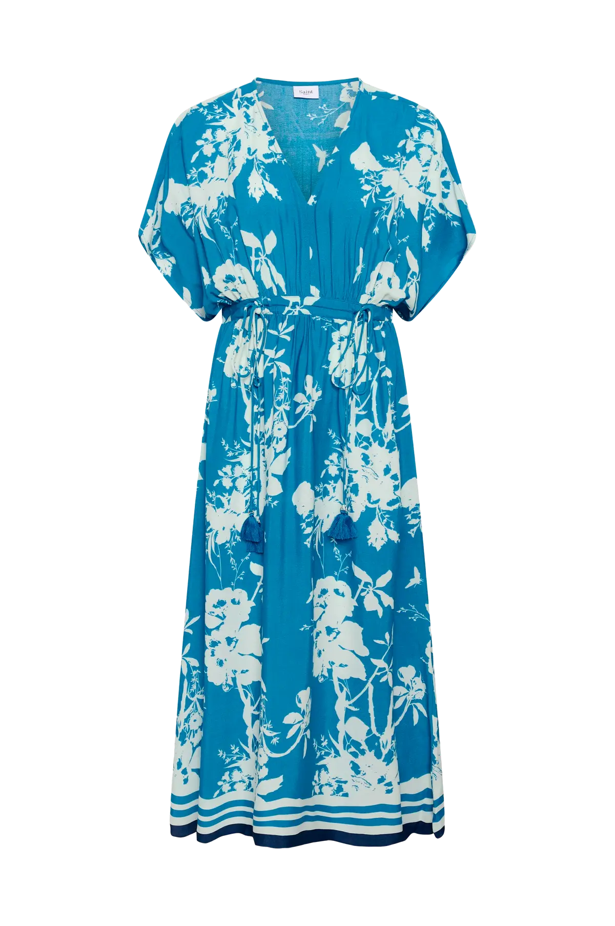 Maxikjole Rashedasz Dress Vallarta blue flower bouquet