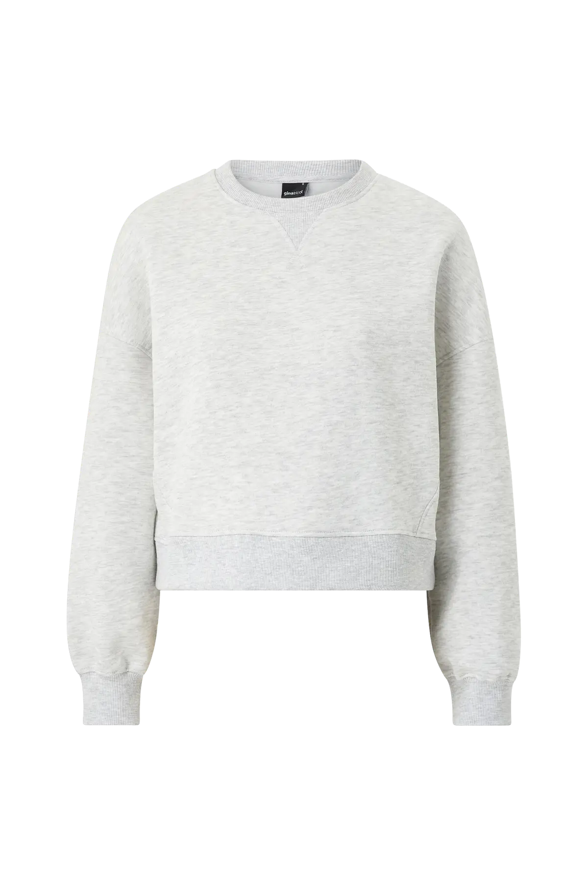 Collegegenser Crop Crewneck Sweater Lt grey melange