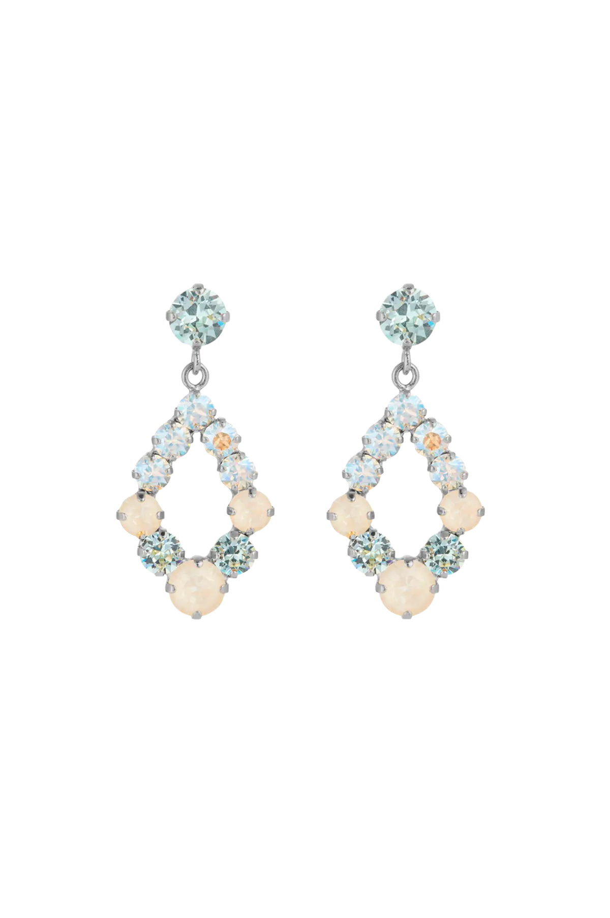 Øreringer Mini Delia Earrings Rhodium Azore combo