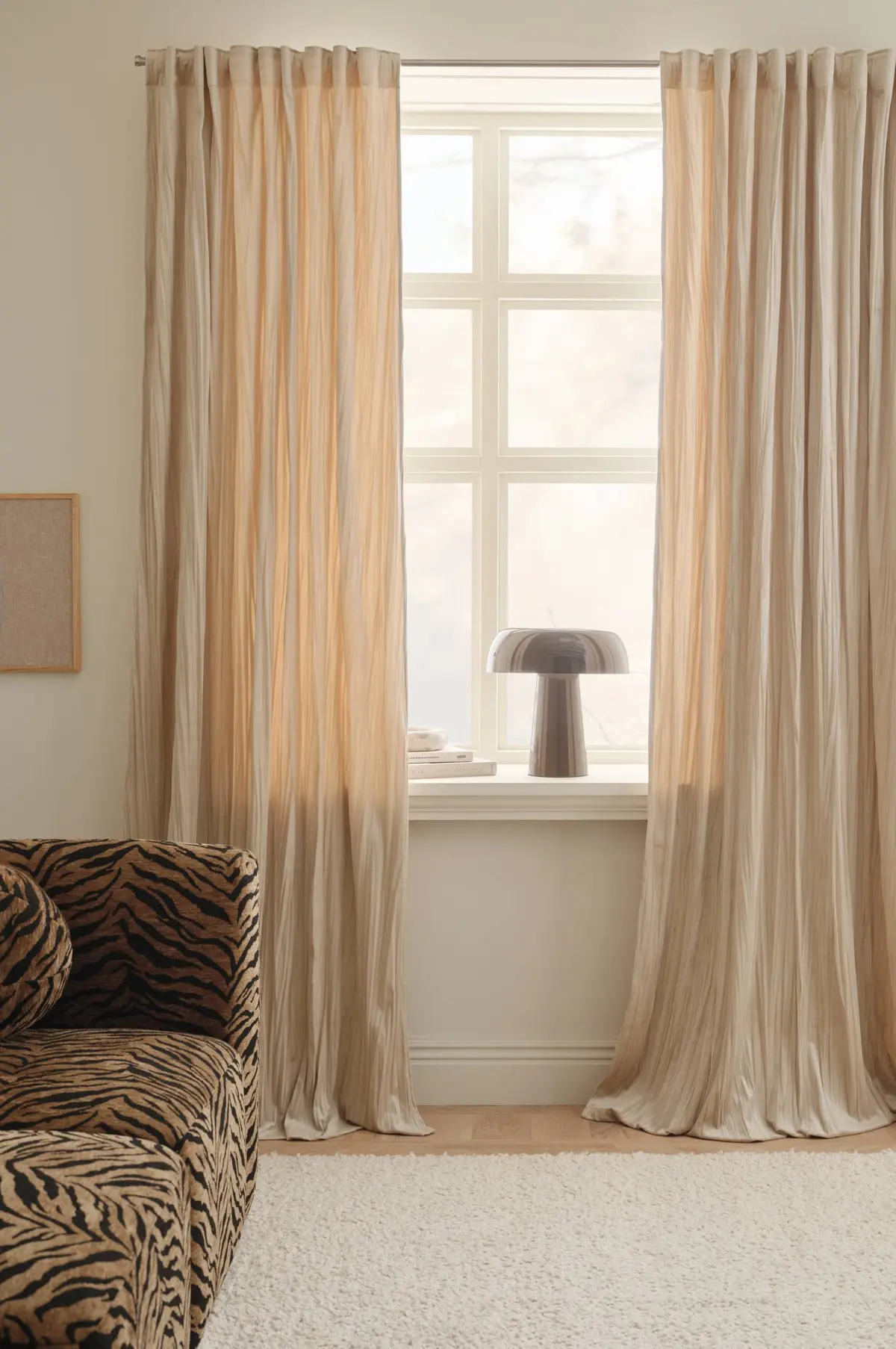 Gardin med multibånd Fredrika 2-pakning Beige