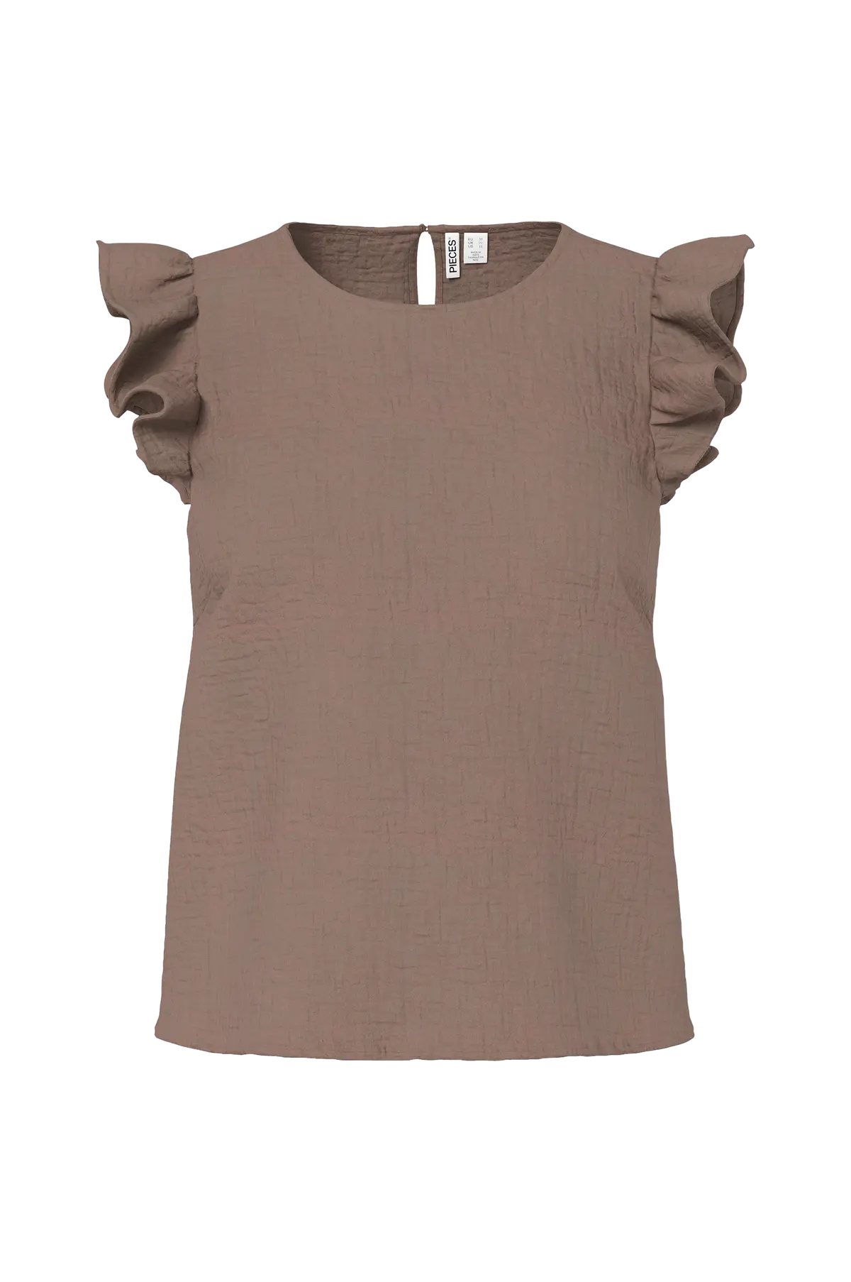 Bluse pcSastina SL O-neck Top Wvn Msa BC Coffee quartz