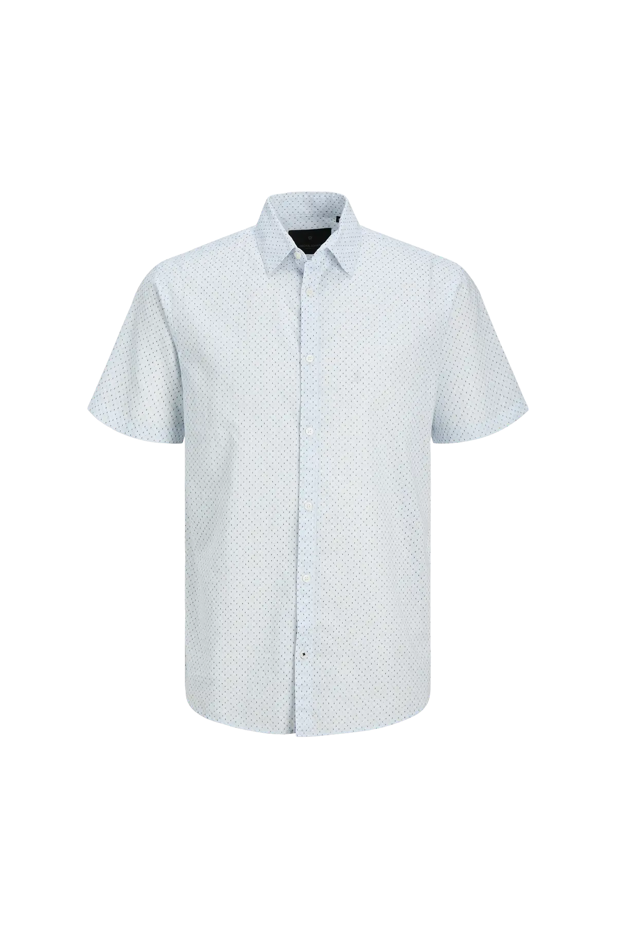 Skjorte jprBlasummer Linen Bl. Print SS Cashmere blue