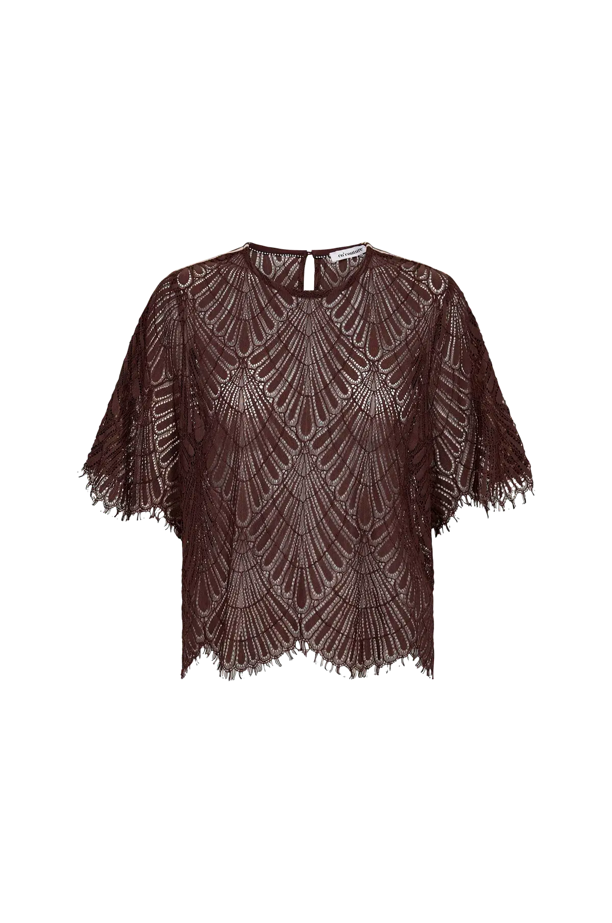 Blondebluse Leticc Lace Blouse 145 - dark brown