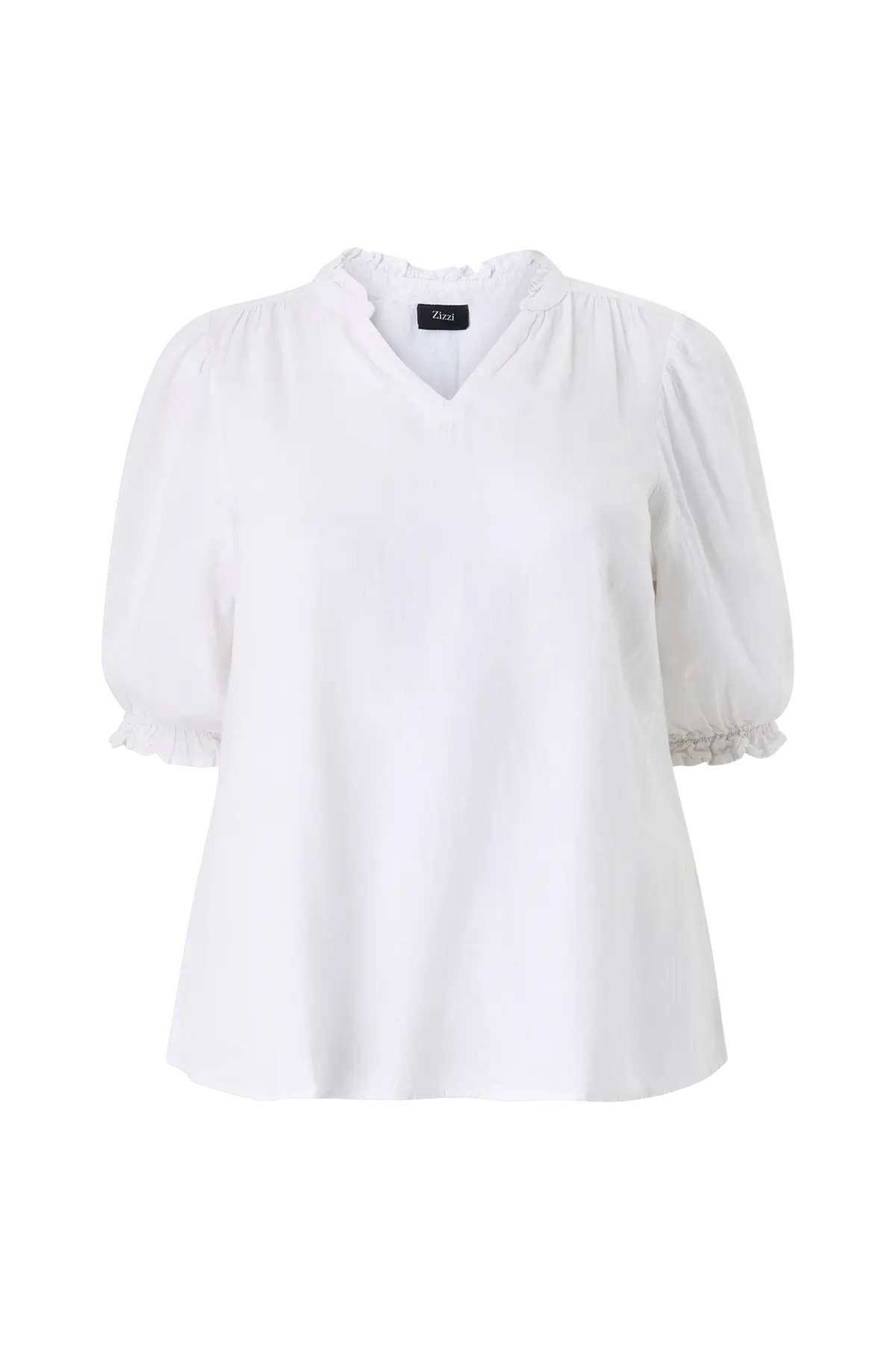 Bluse vLina 1/2 Frill Blouse Bright White Solid