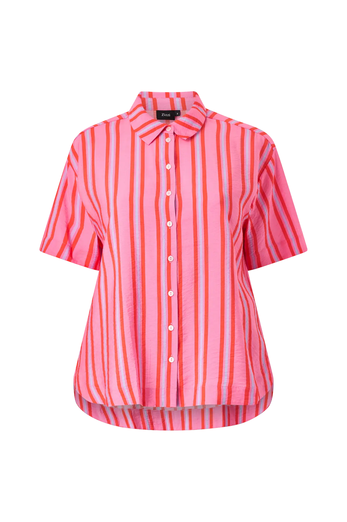 Skjorte mFina S/S Pink drink stripe