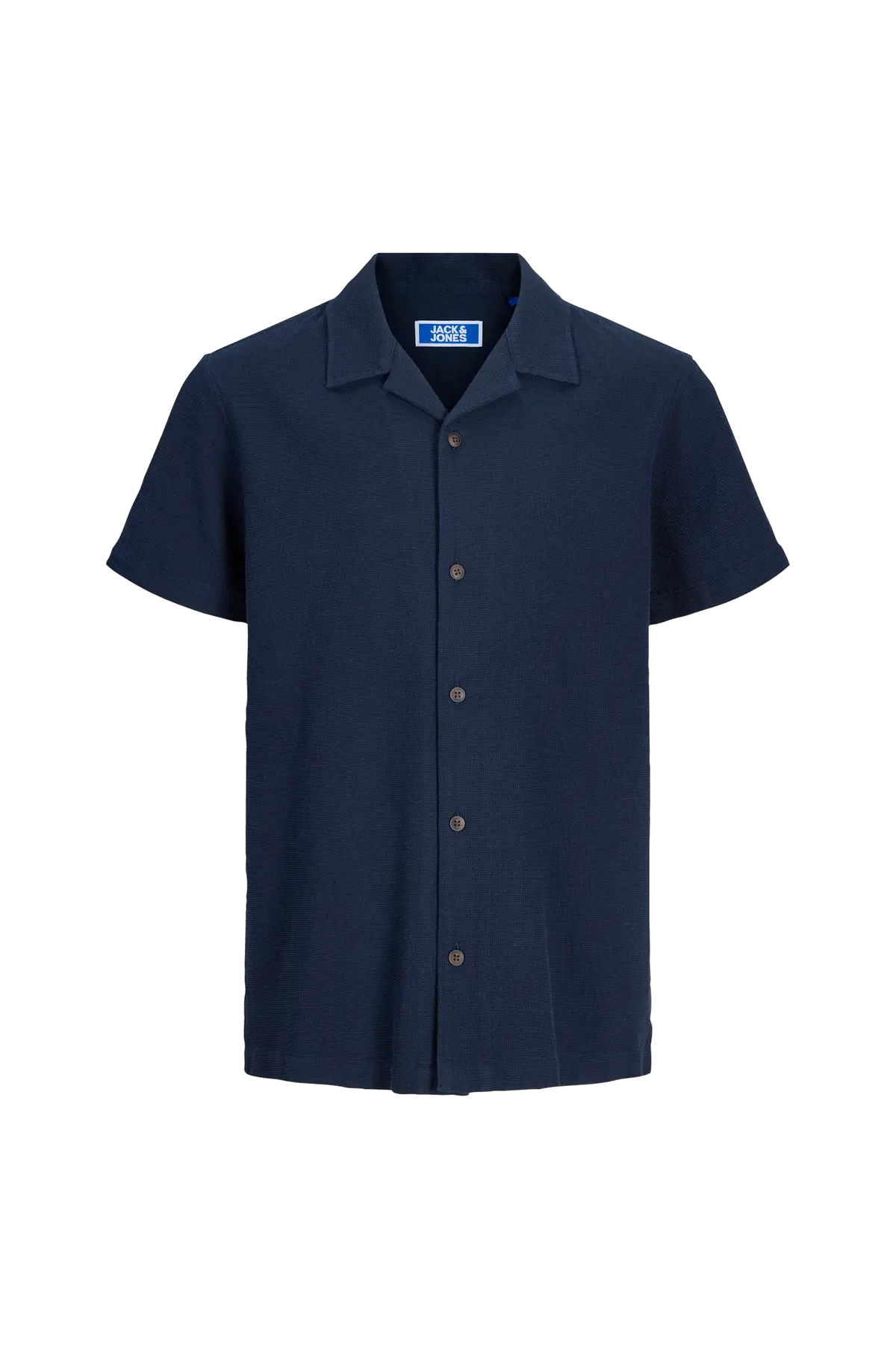 Skjorte jjGlobal Waffle Resort Shirt SS Jnr Navy blazer