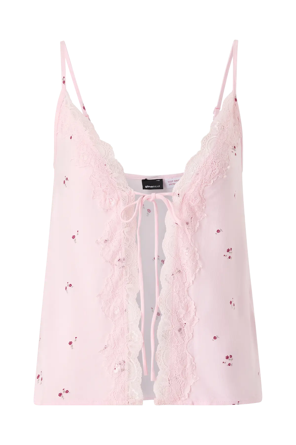 Pyjamastopp Lace Loungewear Singlet Mini flower aop (9275)