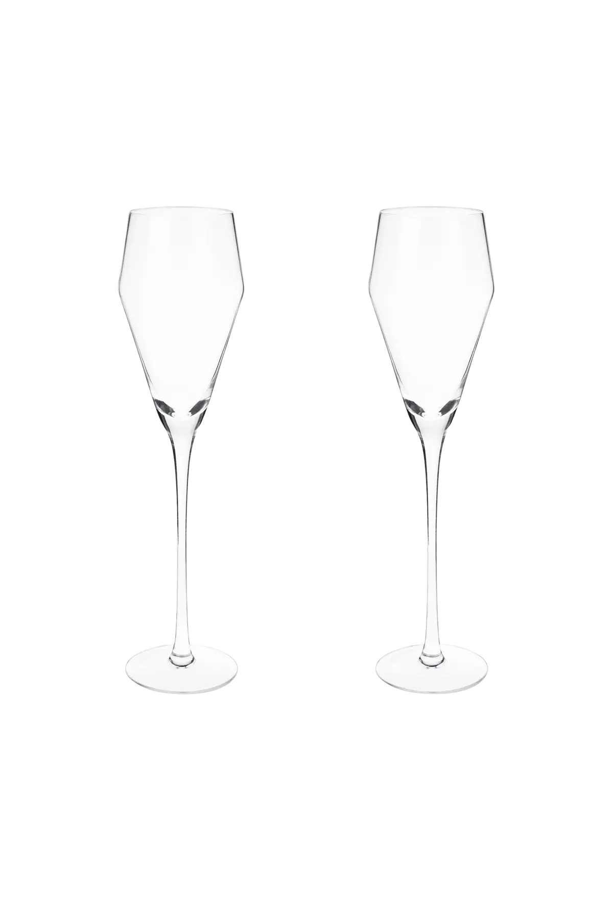 Vinklede Prosecco-glass i krystall fra Viski®. Gjennomsiktig