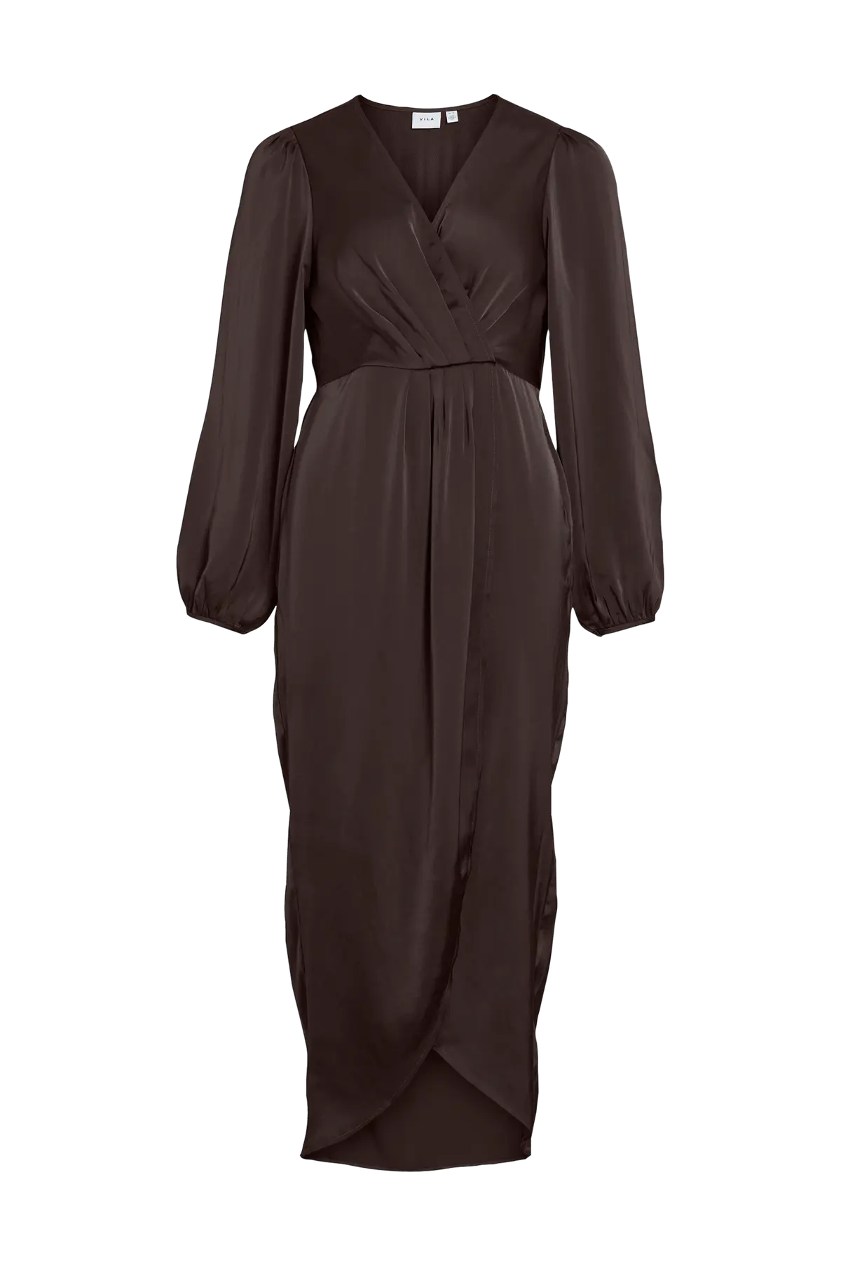 Maxikjole viRavenna L/S V-neck Ankle Wrap Dre Coffee bean