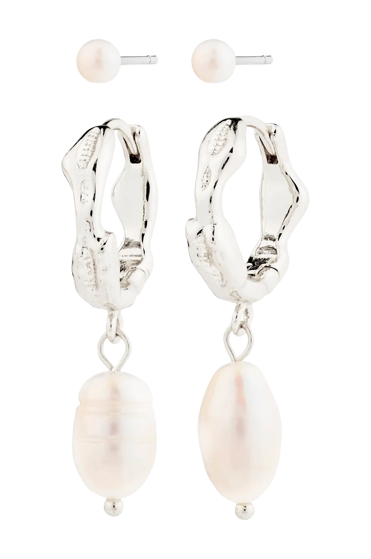 Øreringer Jonne Pearl Earrings 2-in-1 Set Silver-plated Silver plated