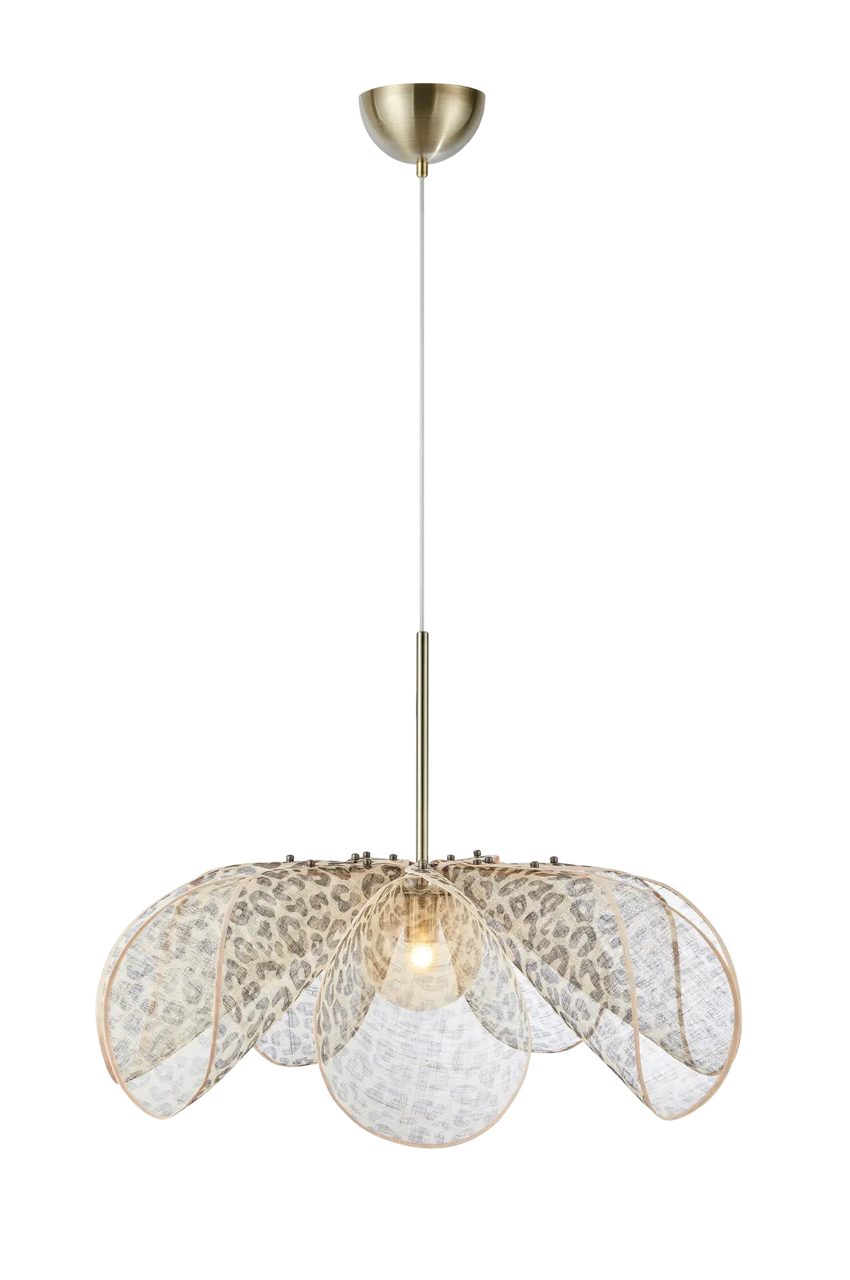Pendellampe Styrka 1L 75cm Antikk messing, beige