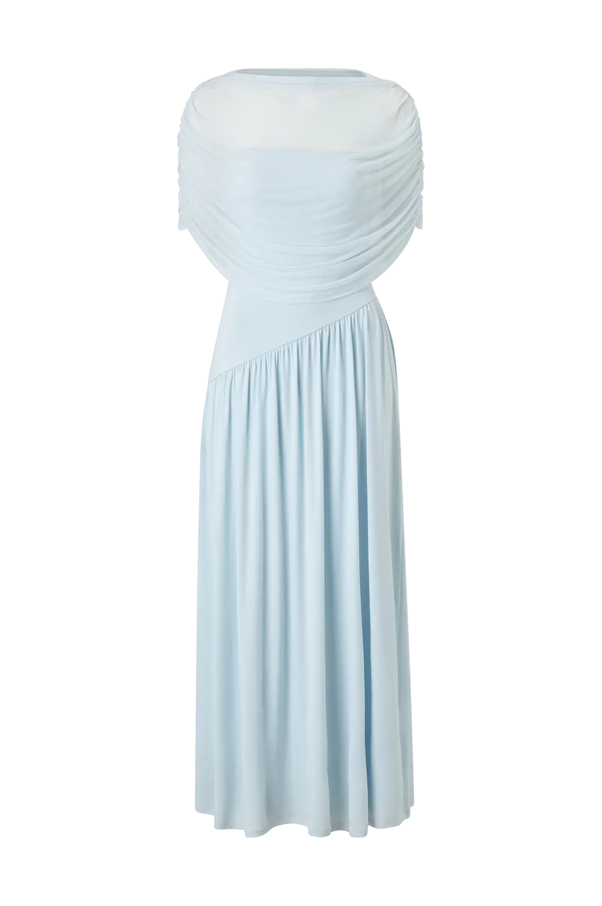 Maxikjole Draped Cape Lt blue