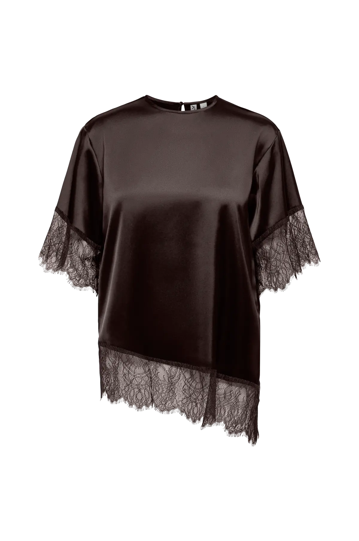Bluse Onlindona 2/4 Satin Lace Top Wvn Chocolate torte