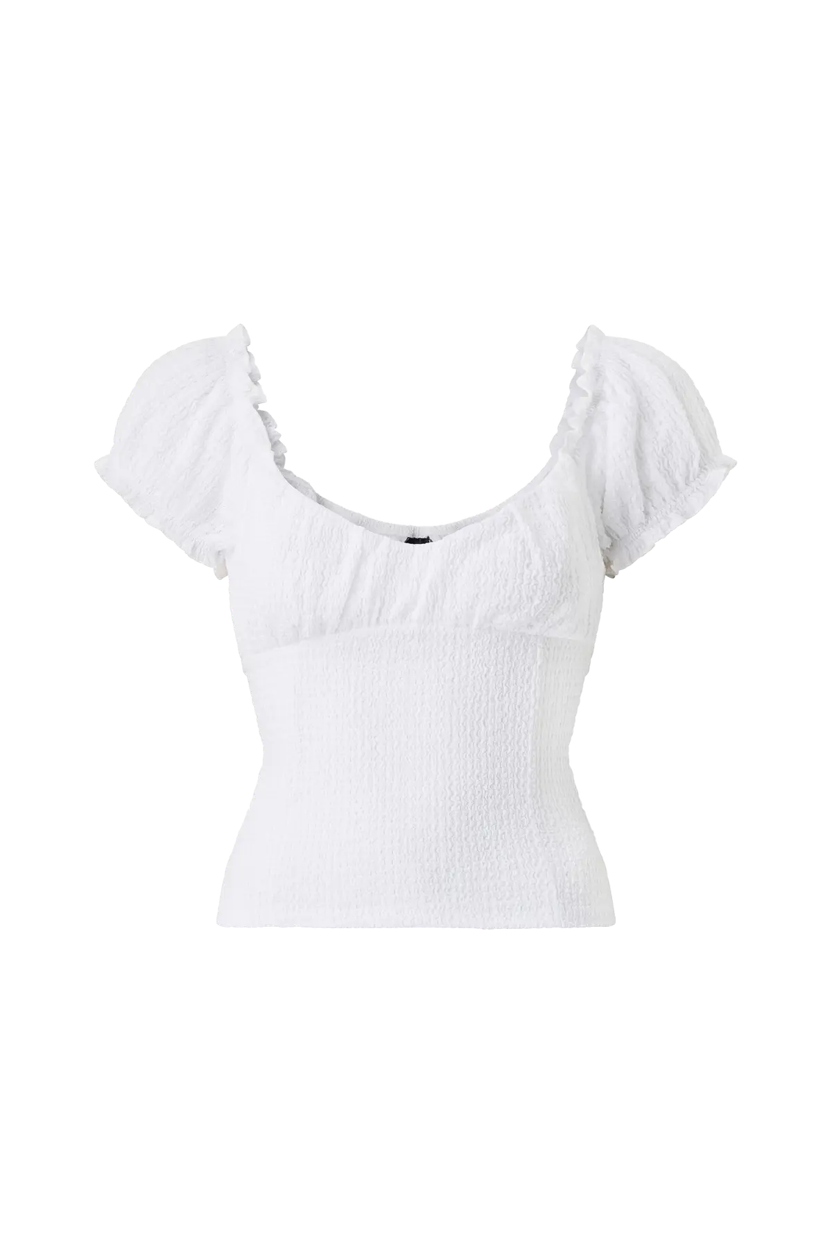 Topp Textured Puff Sleeve Offwhite